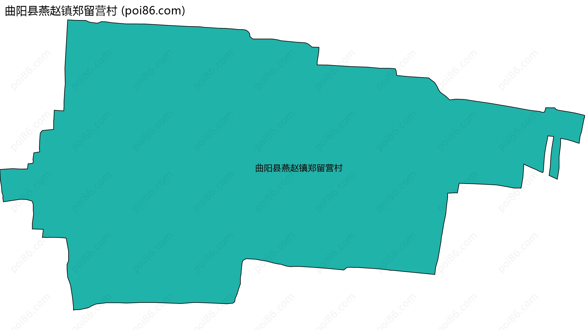 曲阳县燕赵镇郑留营村边界地图