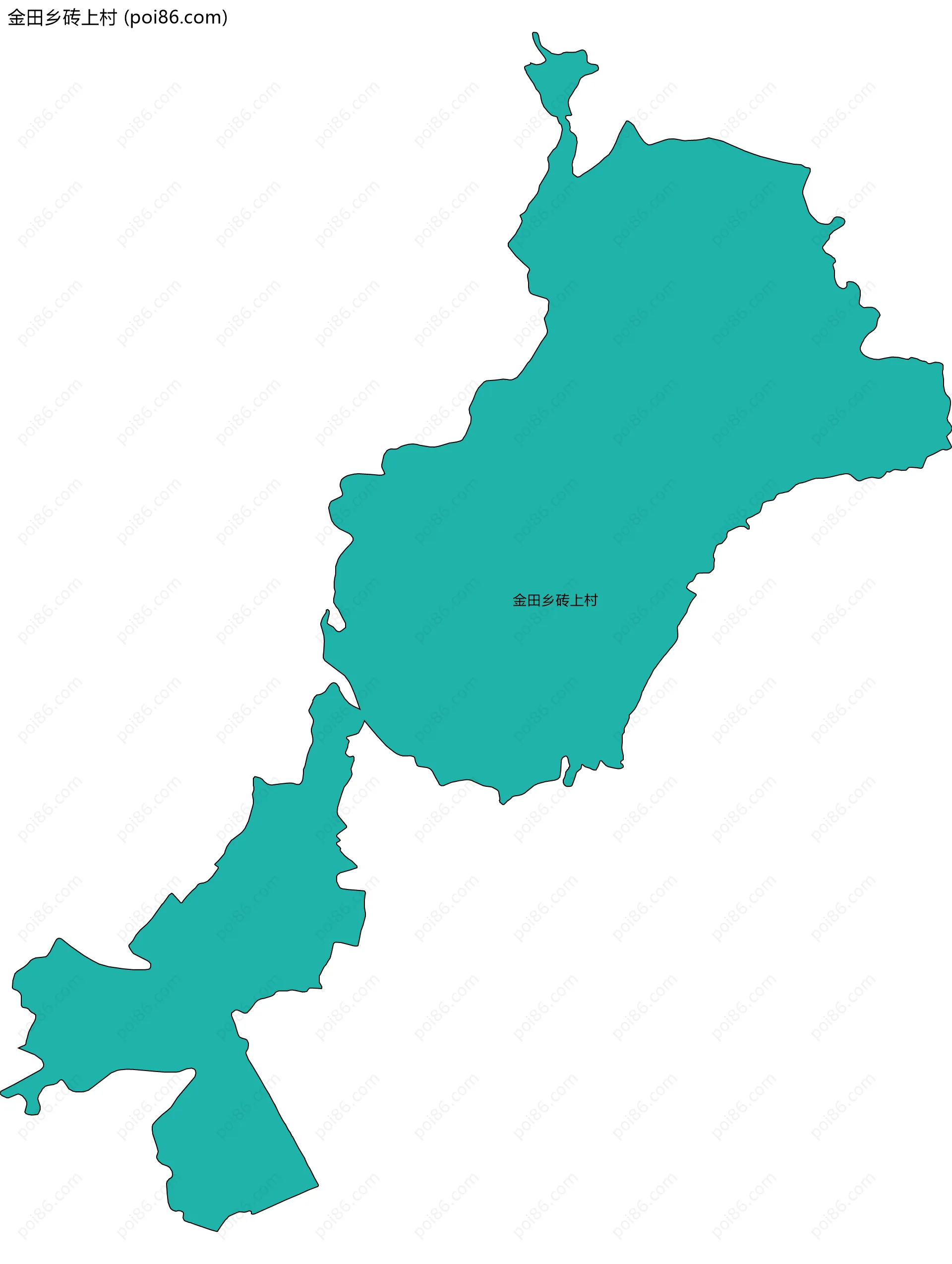 金田乡砖上村边界地图