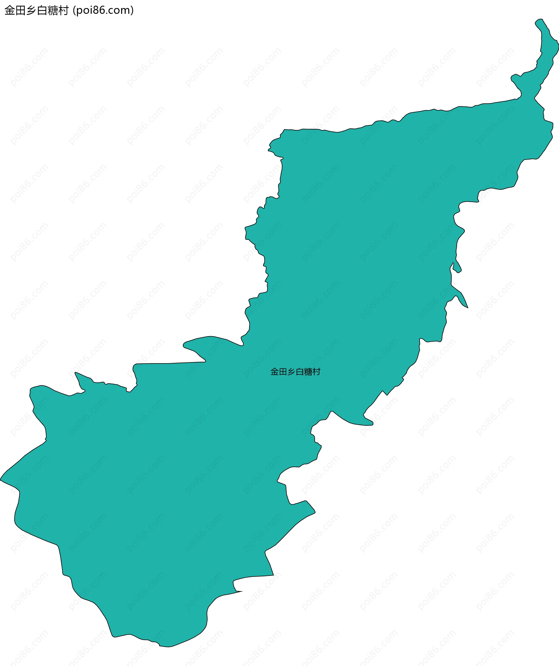 金田乡白糖村边界地图