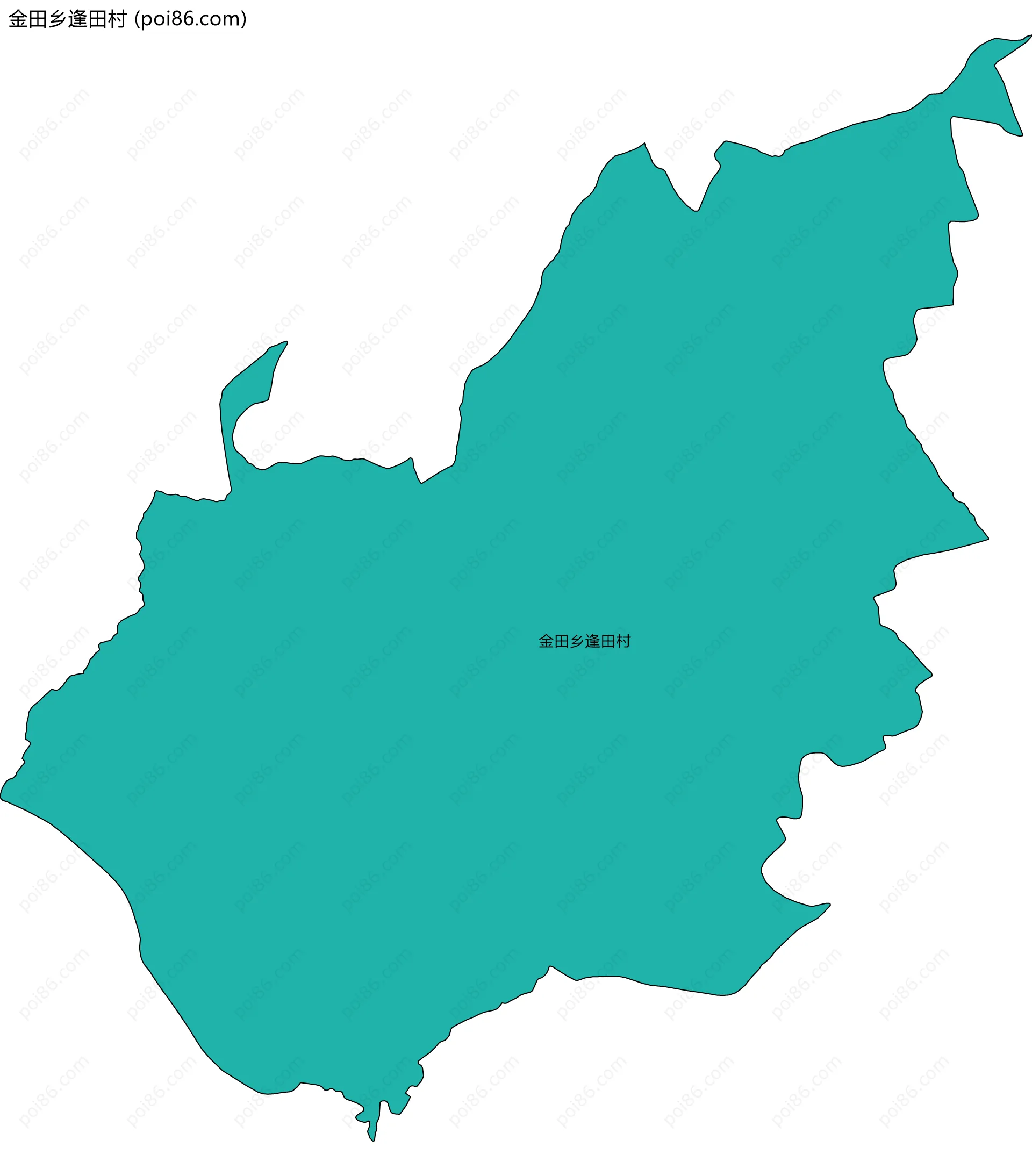 金田乡逢田村边界地图