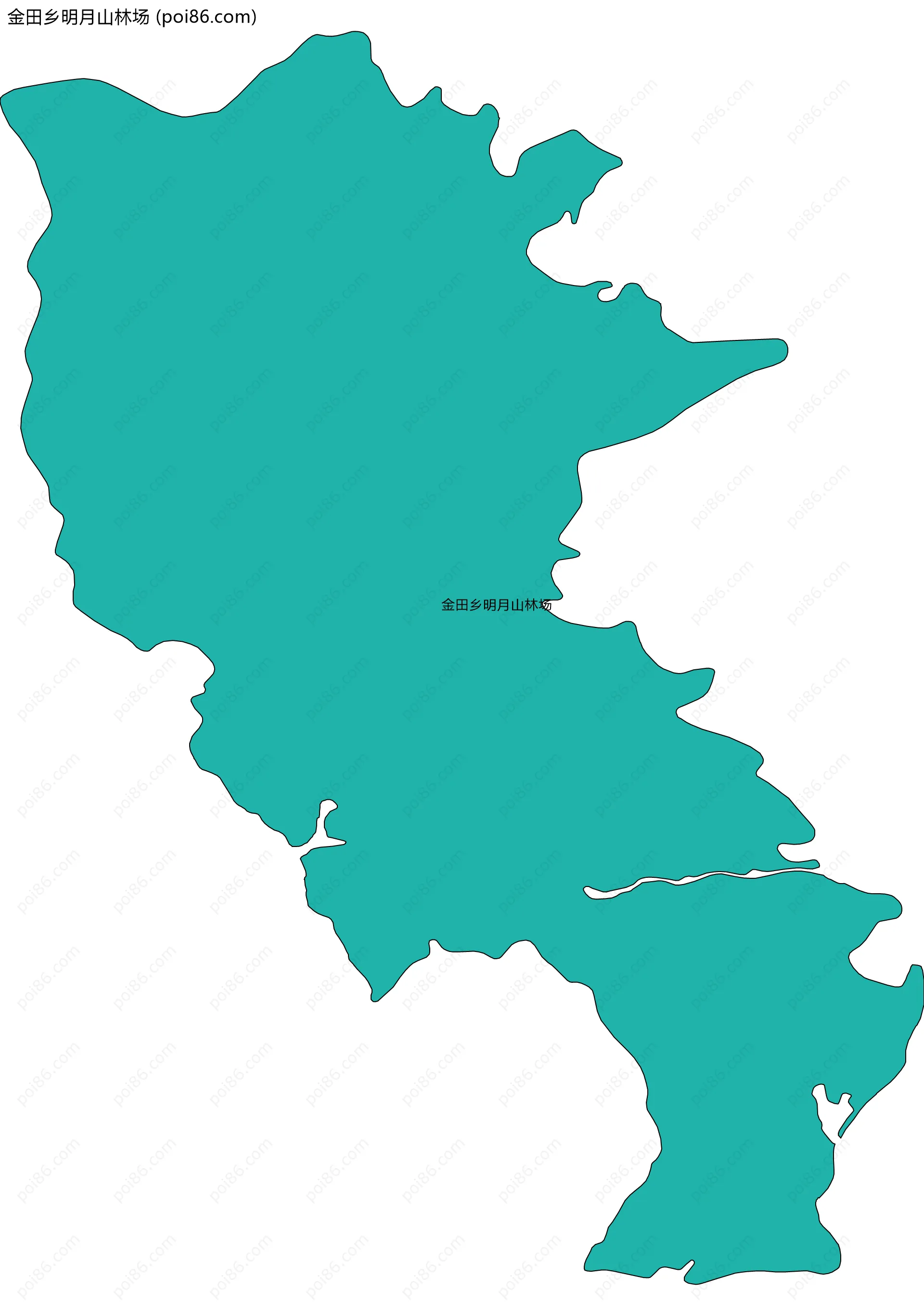 金田乡明月山林场边界地图