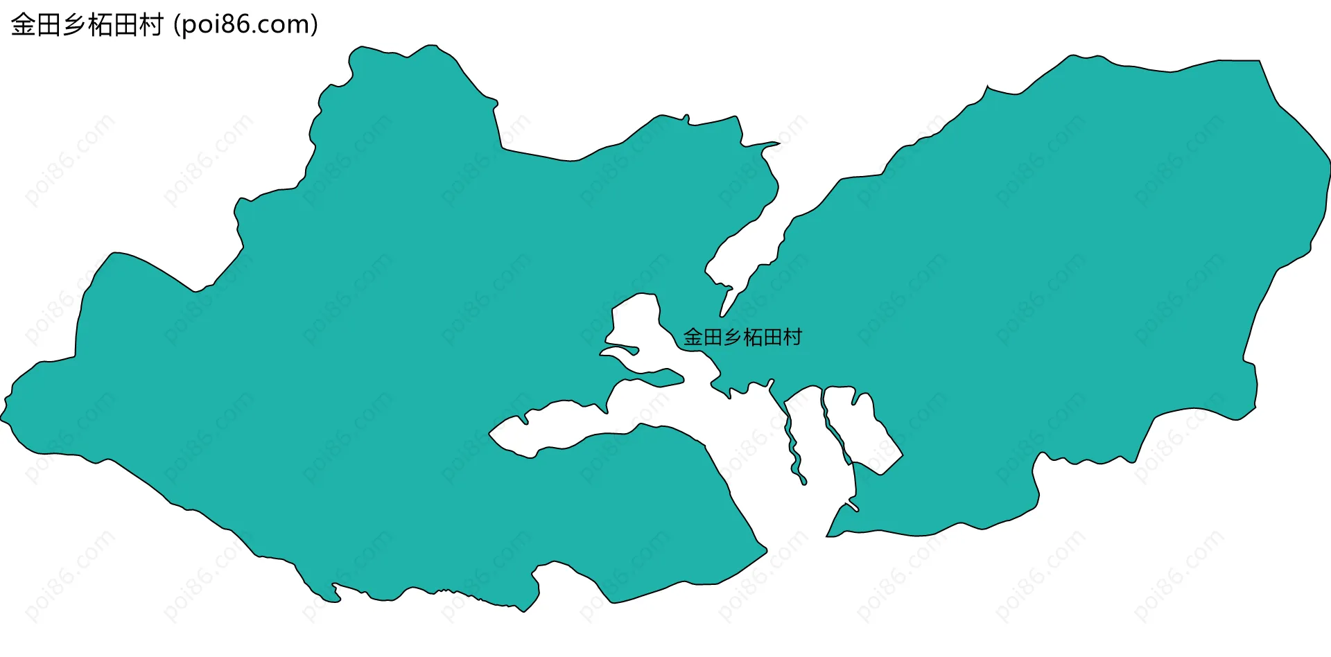 金田乡柘田村边界地图