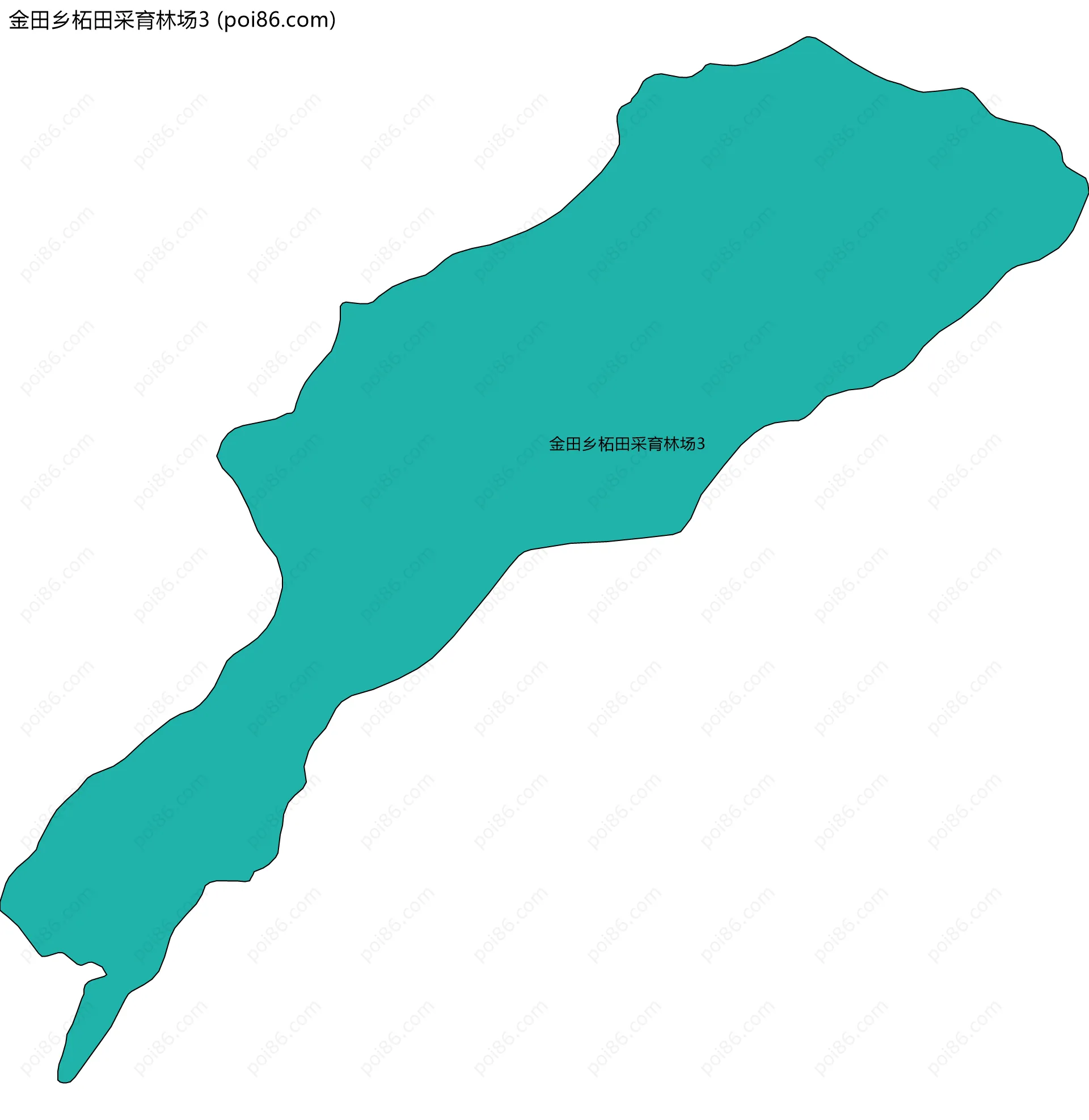 金田乡柘田采育林场3边界地图
