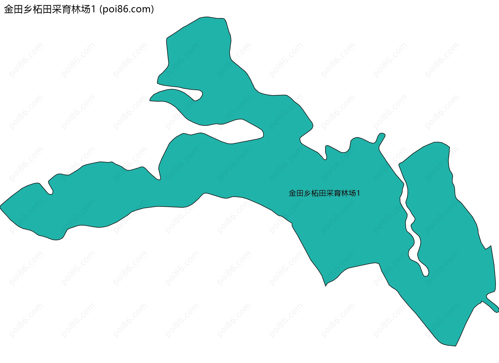 金田乡柘田采育林场1边界地图