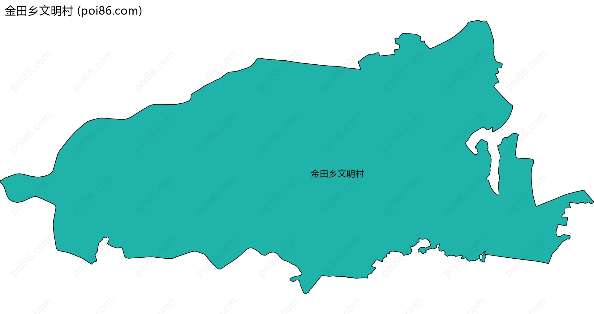 金田乡文明村边界地图