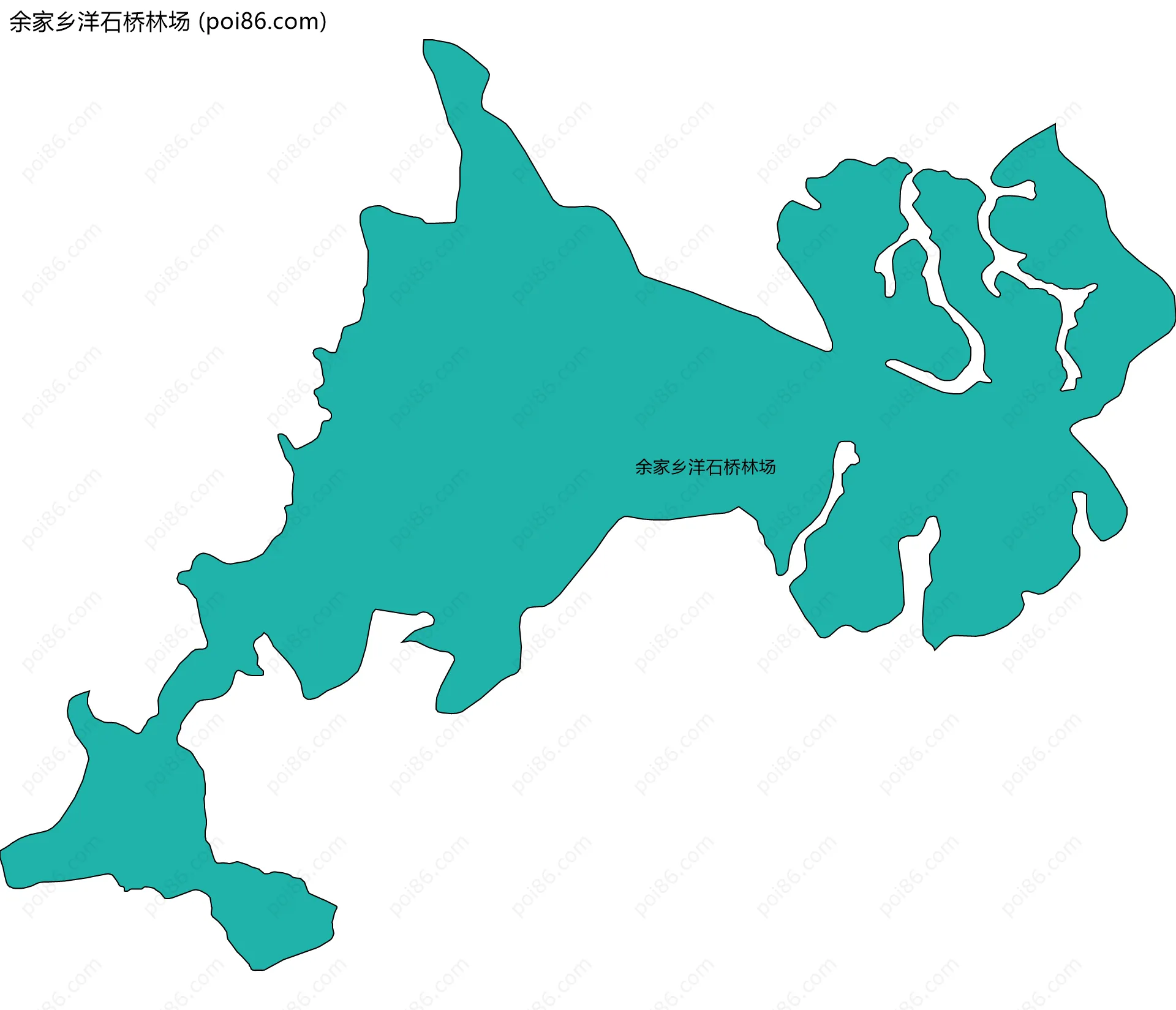 余家乡洋石桥林场边界地图