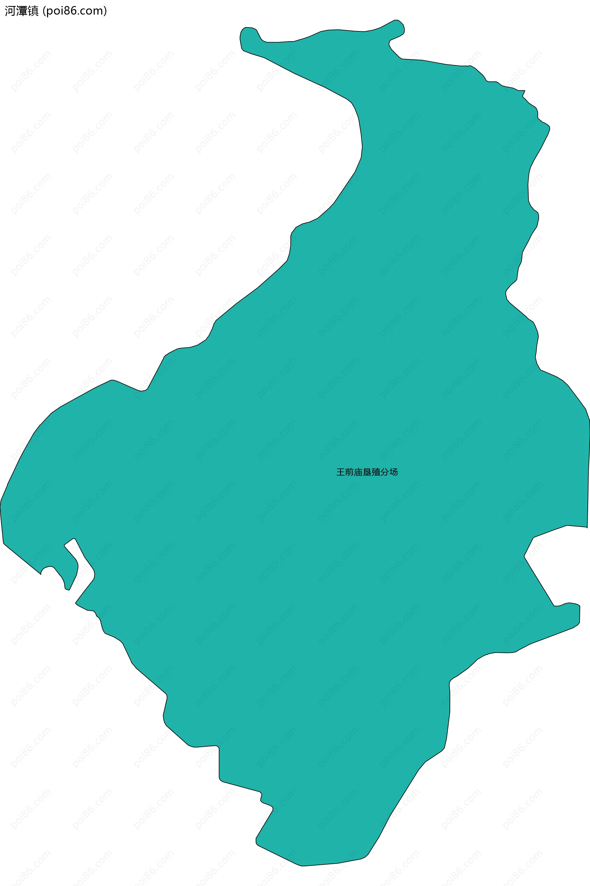 河潭镇边界地图(五级行政区划)