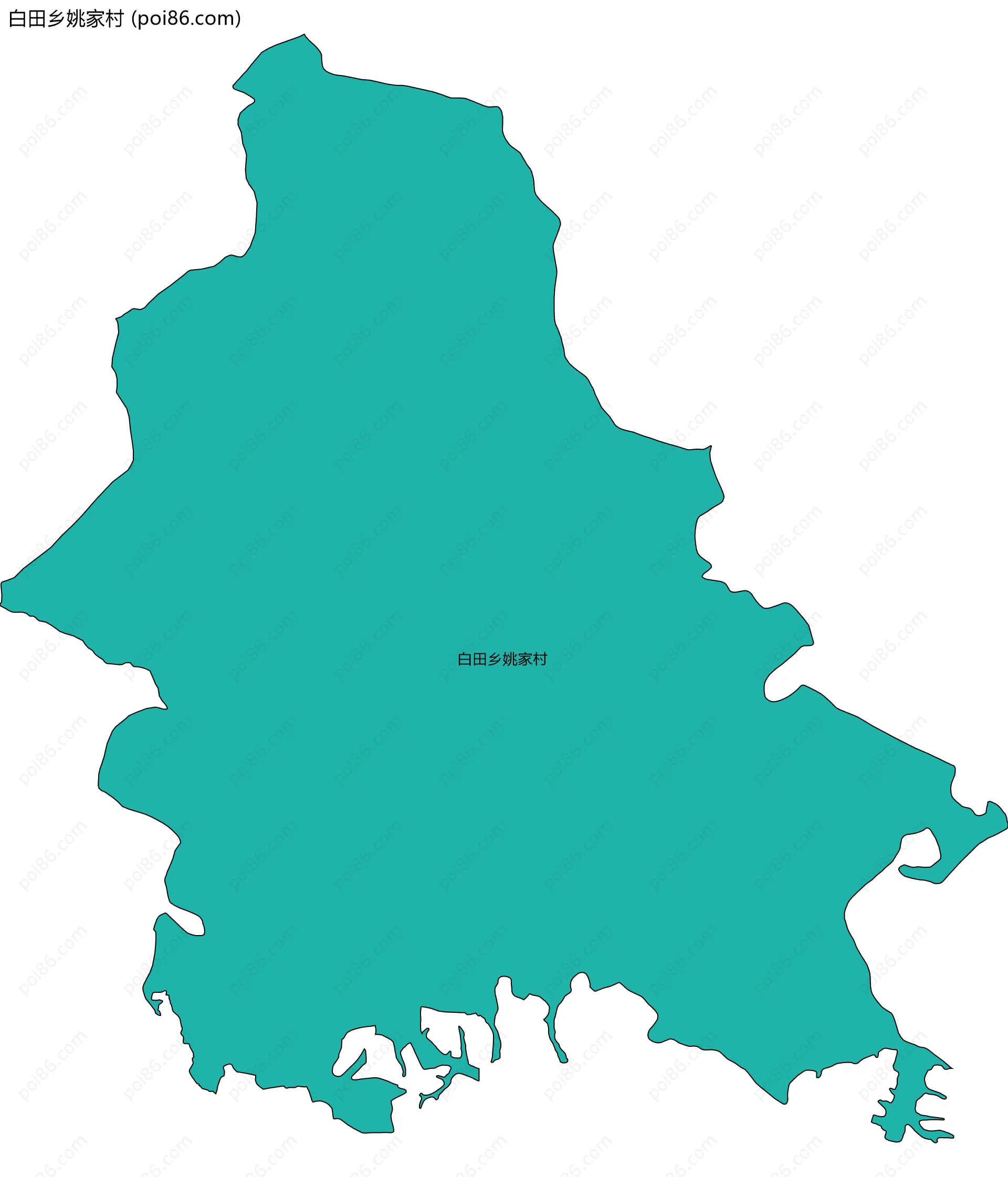 白田乡姚家村边界地图