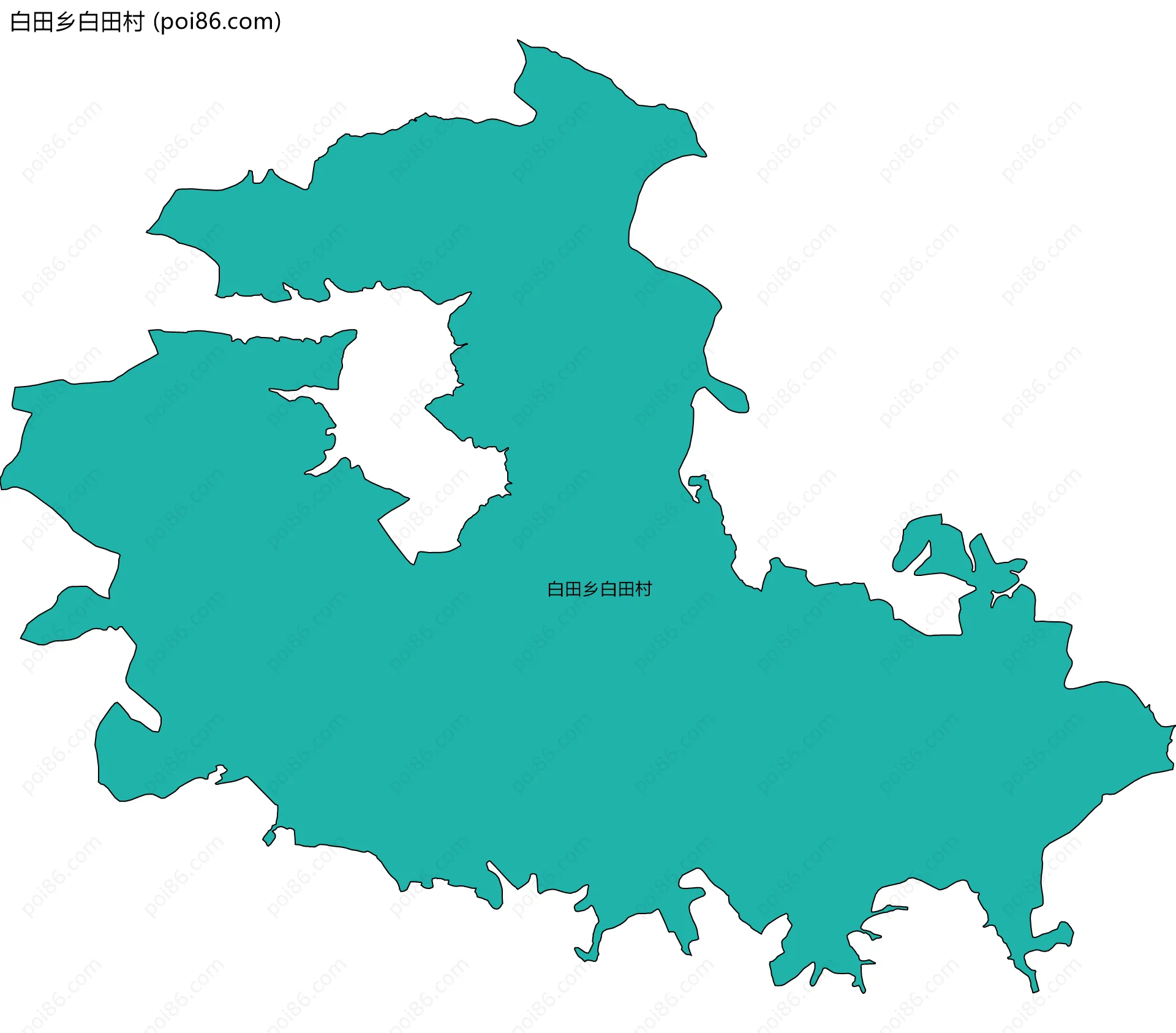 白田乡白田村边界地图