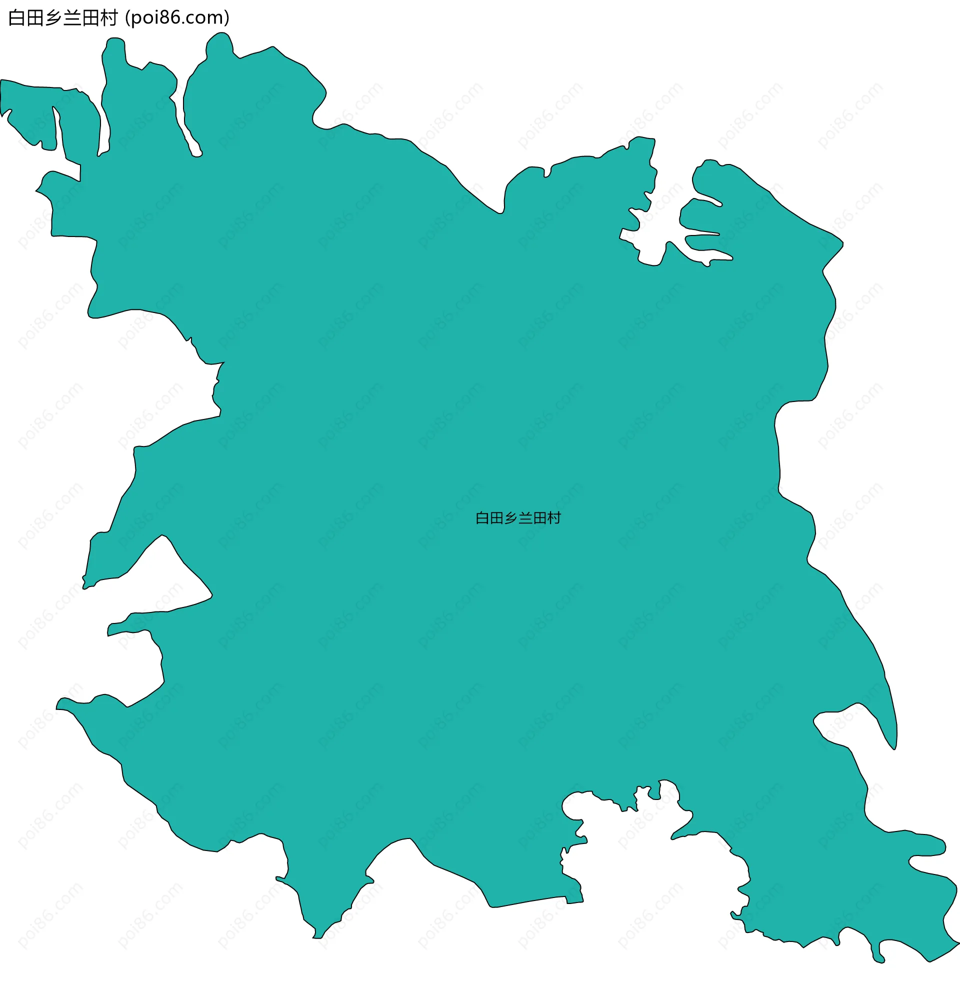 白田乡兰田村边界地图