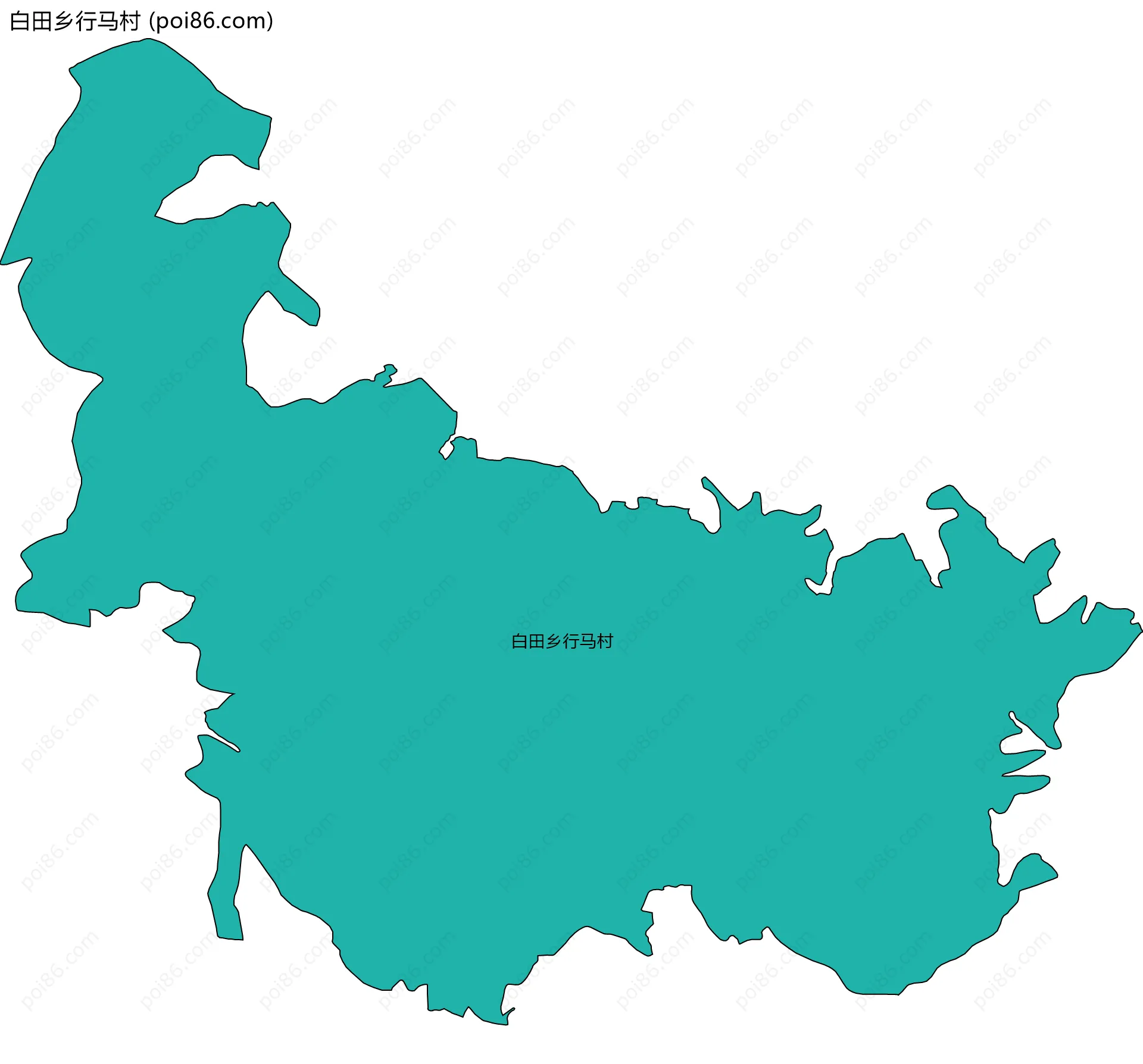 白田乡行马村边界地图