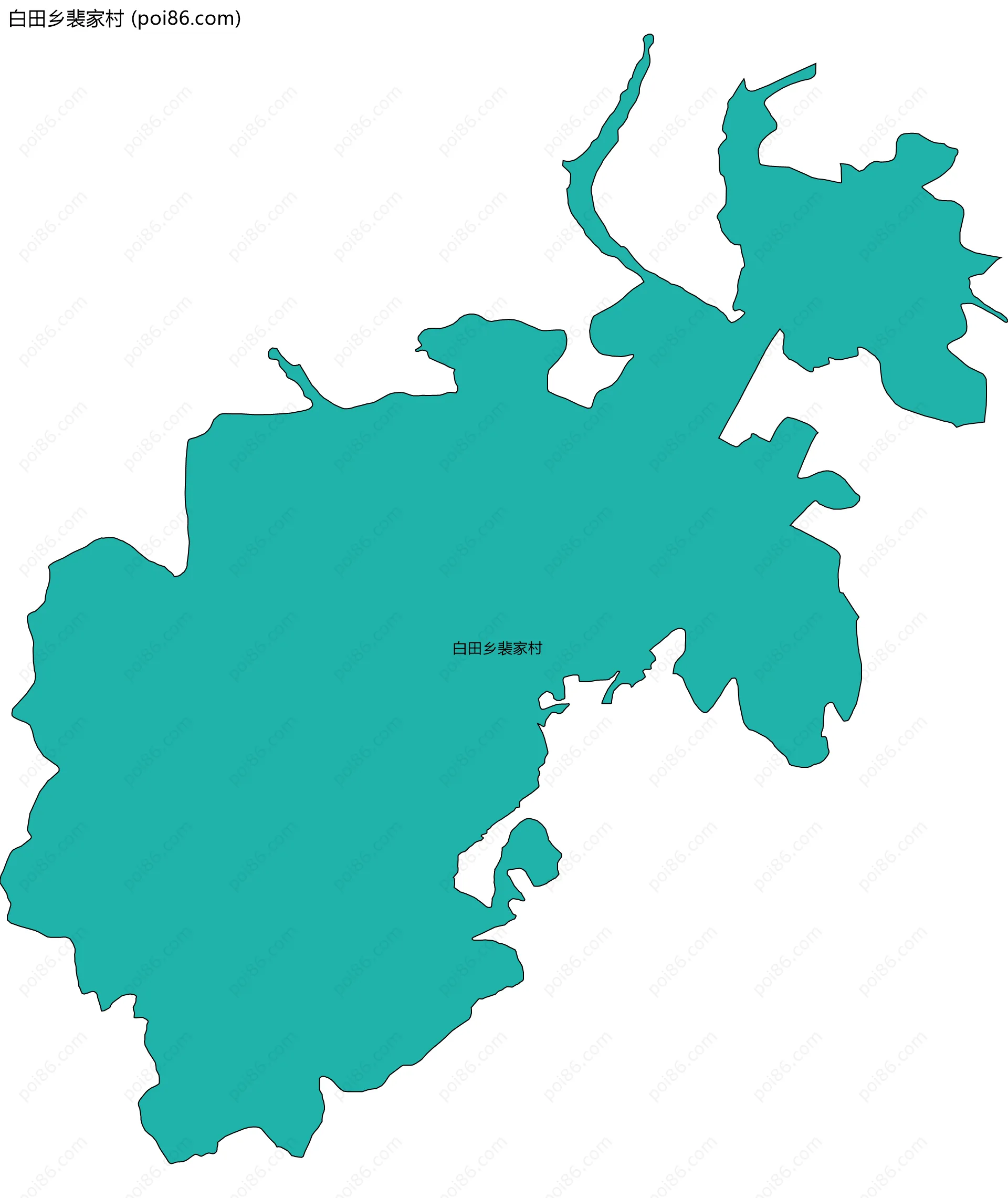 白田乡裴家村边界地图