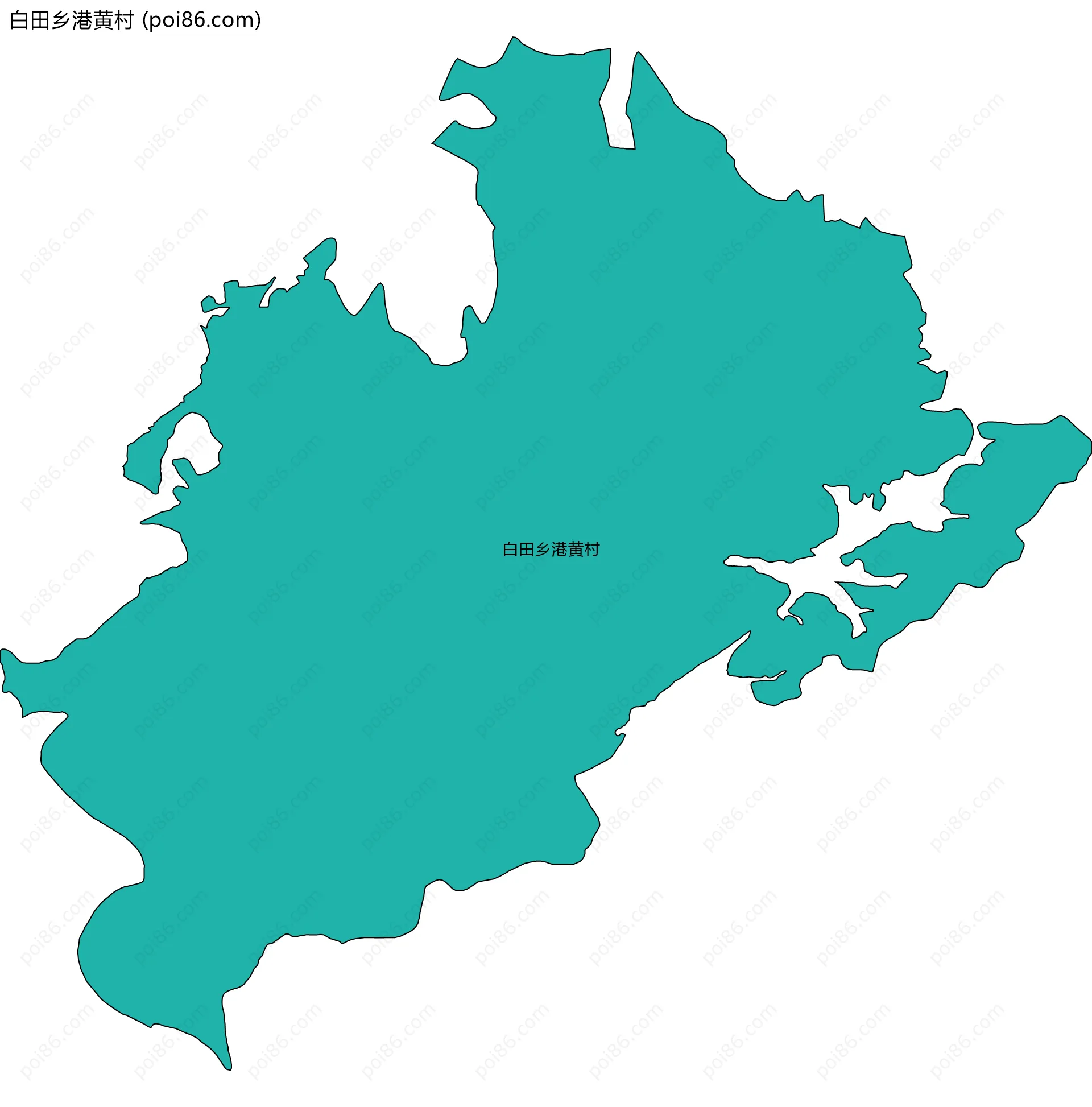 白田乡港黄村边界地图