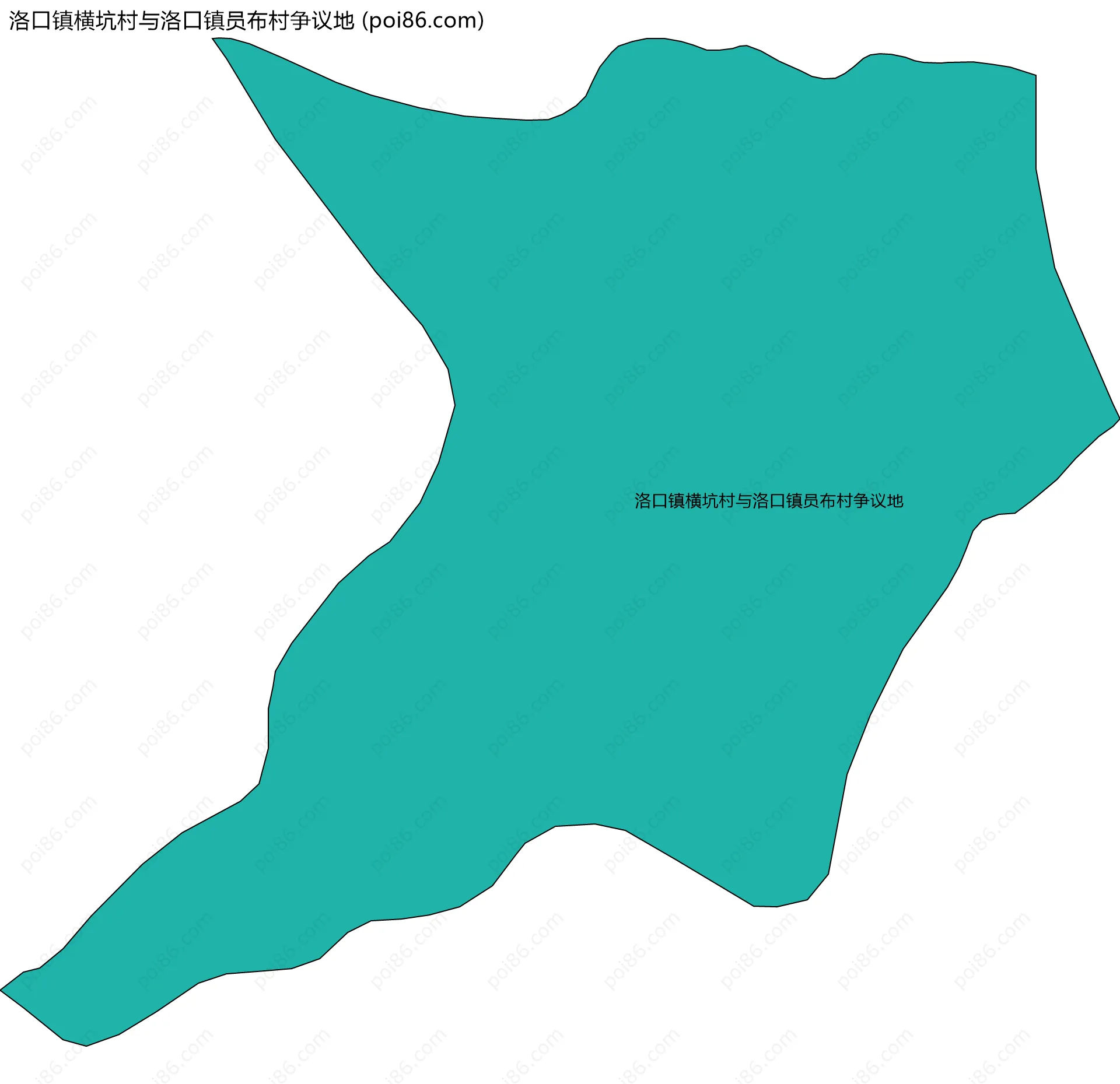 洛口镇横坑村与洛口镇员布村争议地边界地图
