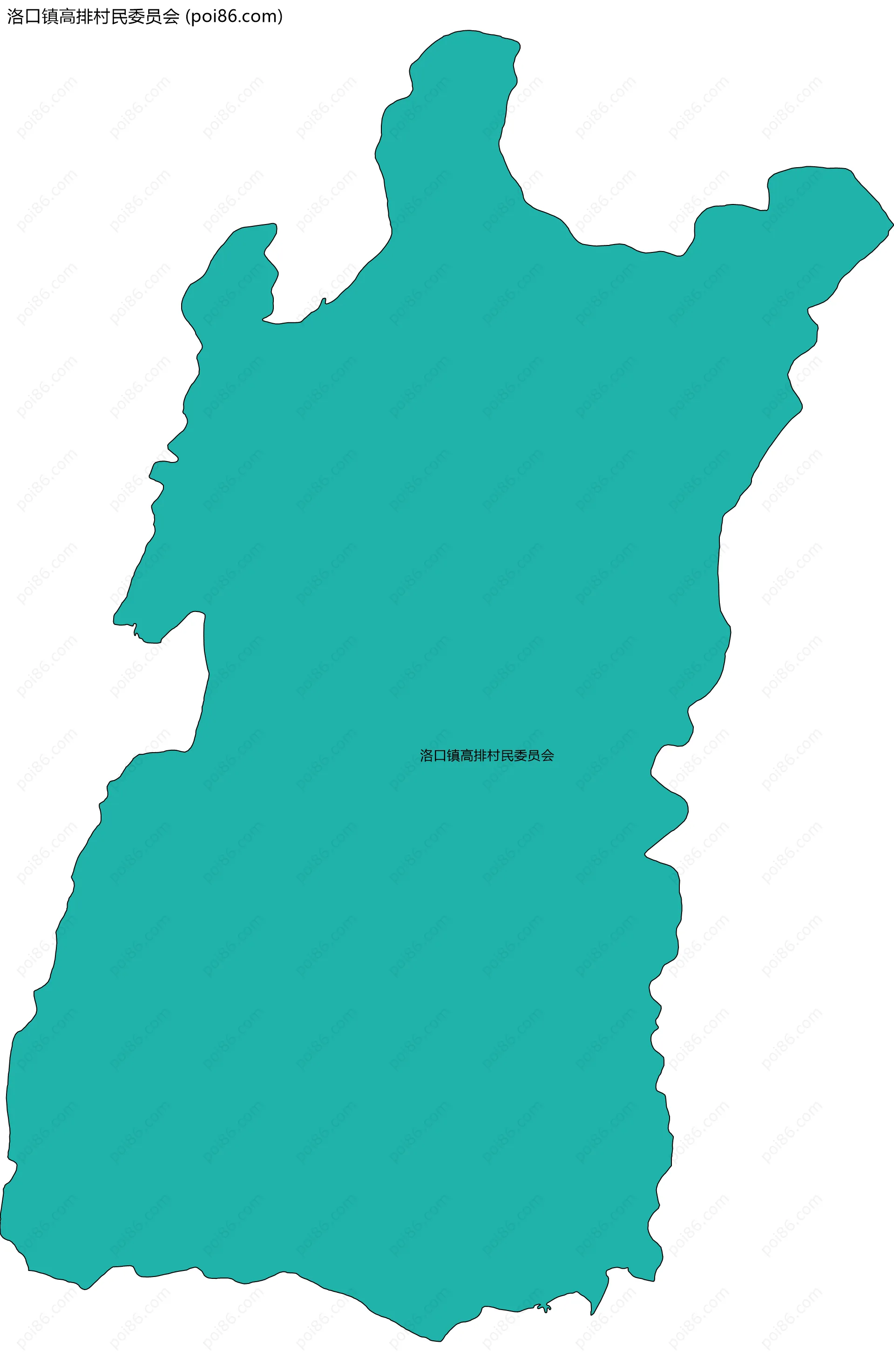 洛口镇高排村民委员会边界地图