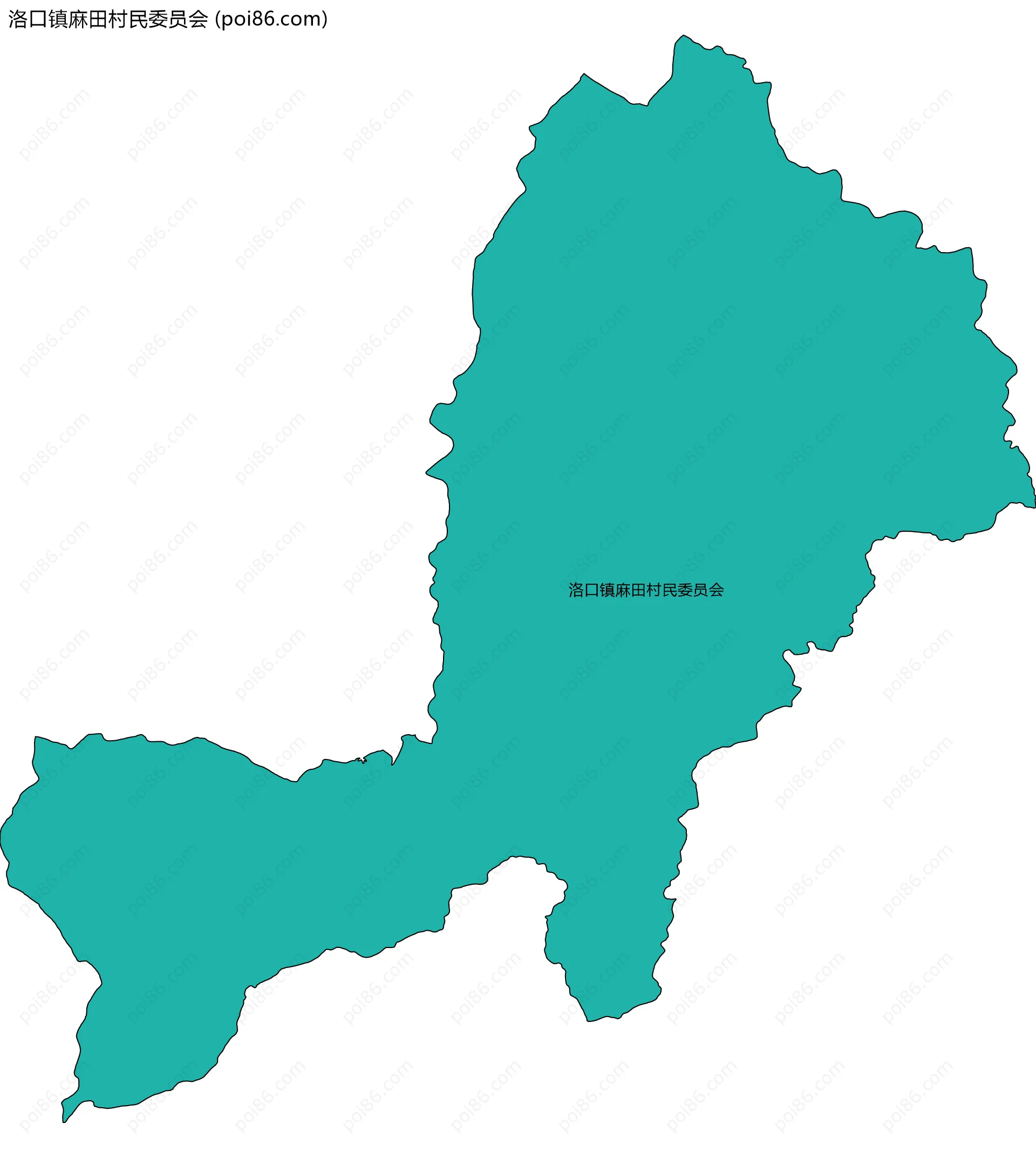 洛口镇麻田村民委员会边界地图