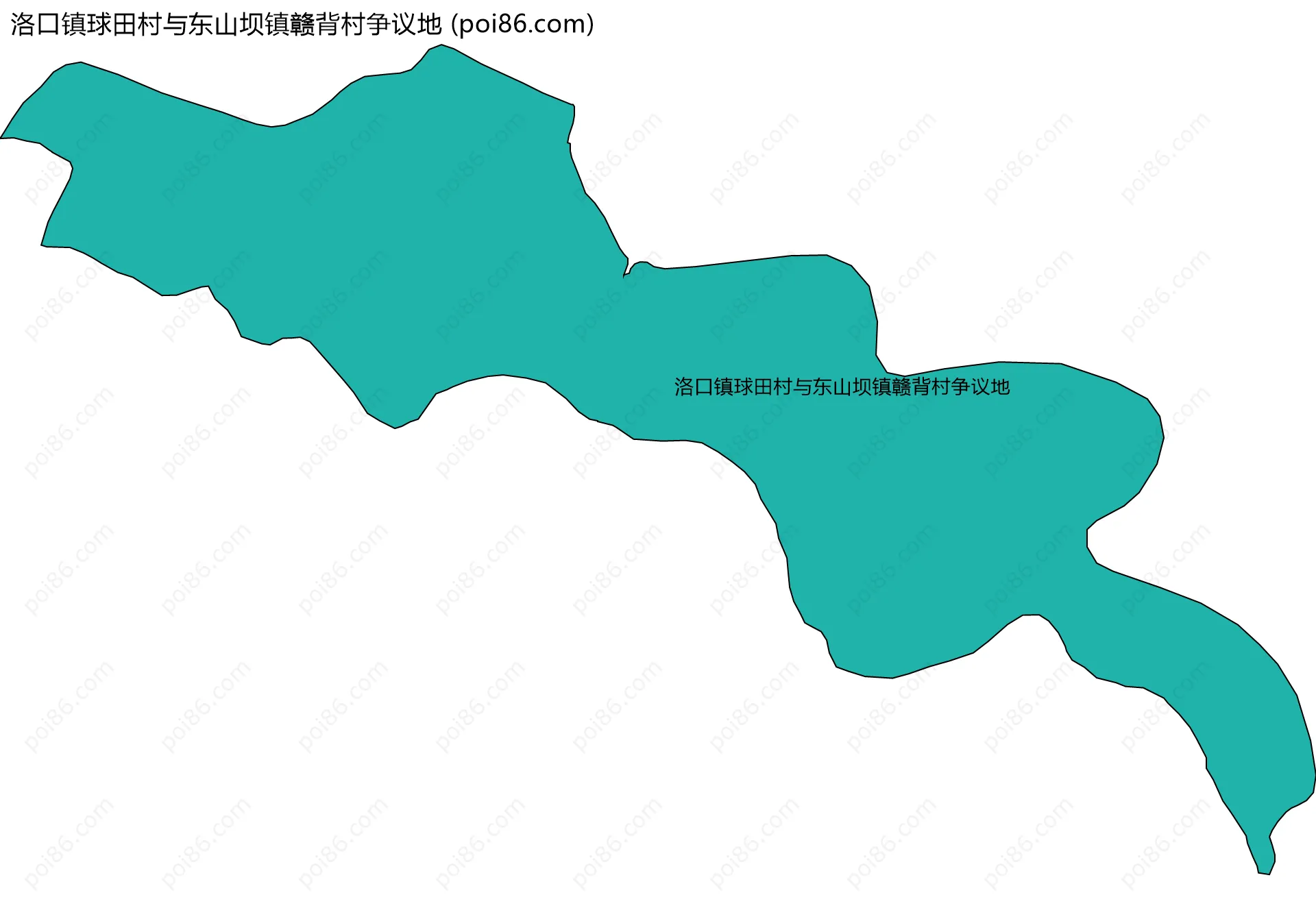洛口镇球田村与东山坝镇赣背村争议地边界地图