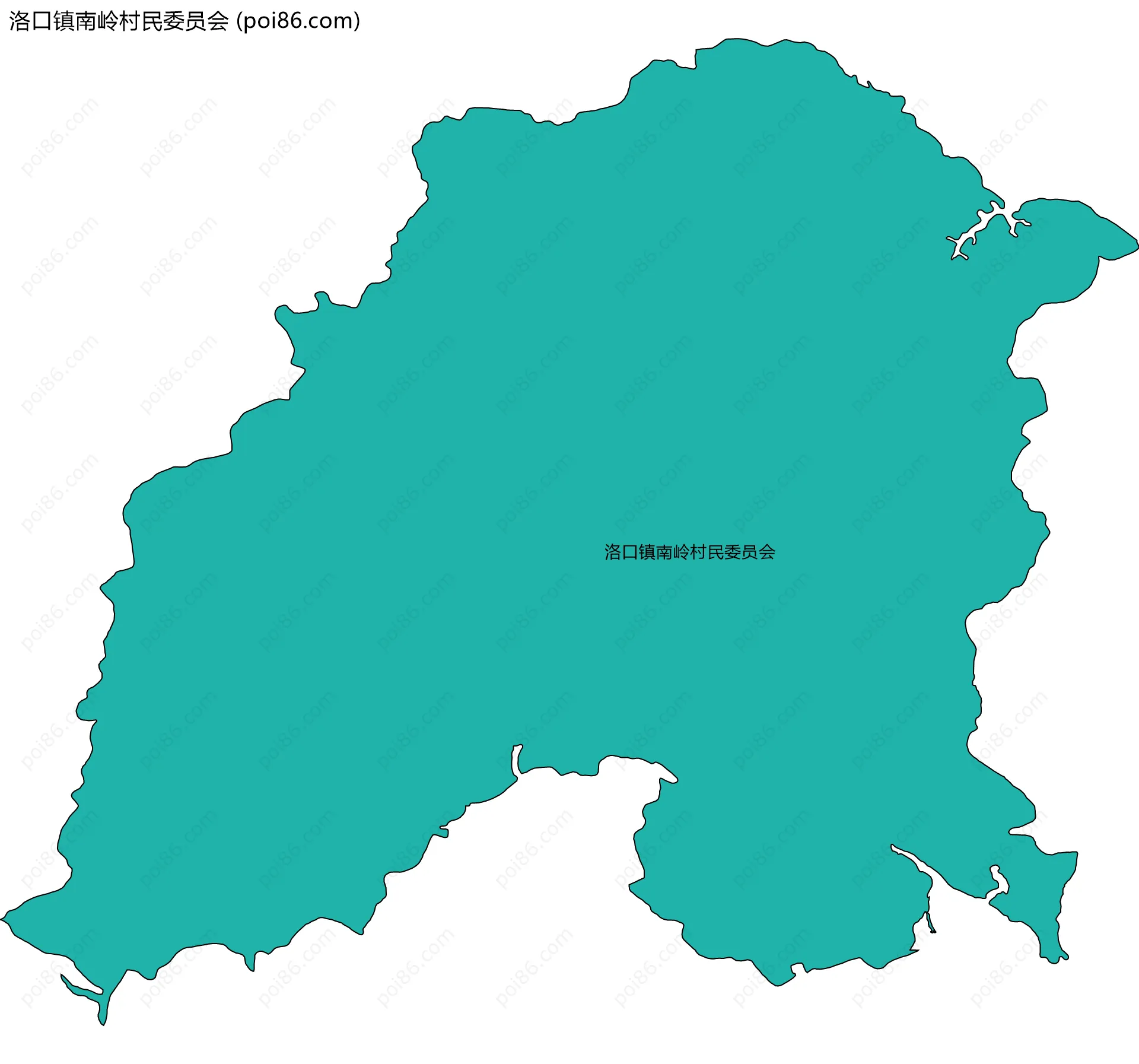 洛口镇南岭村民委员会边界地图