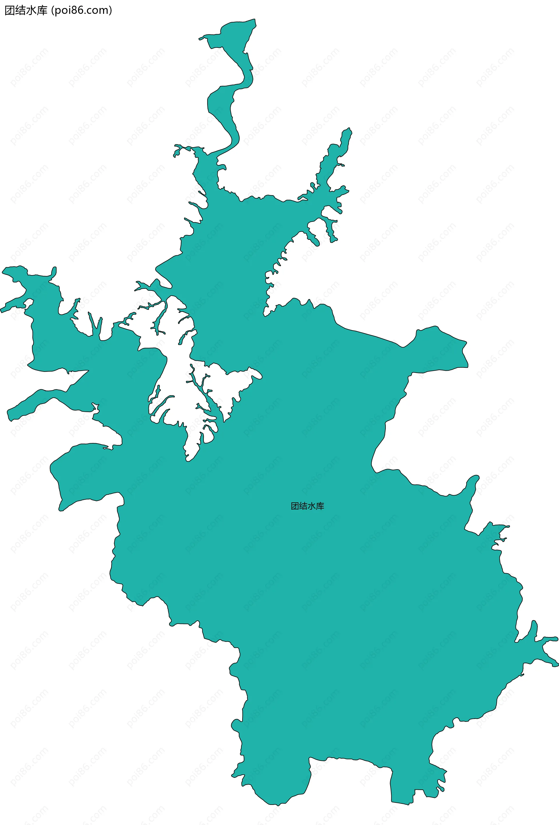 团结水库边界地图