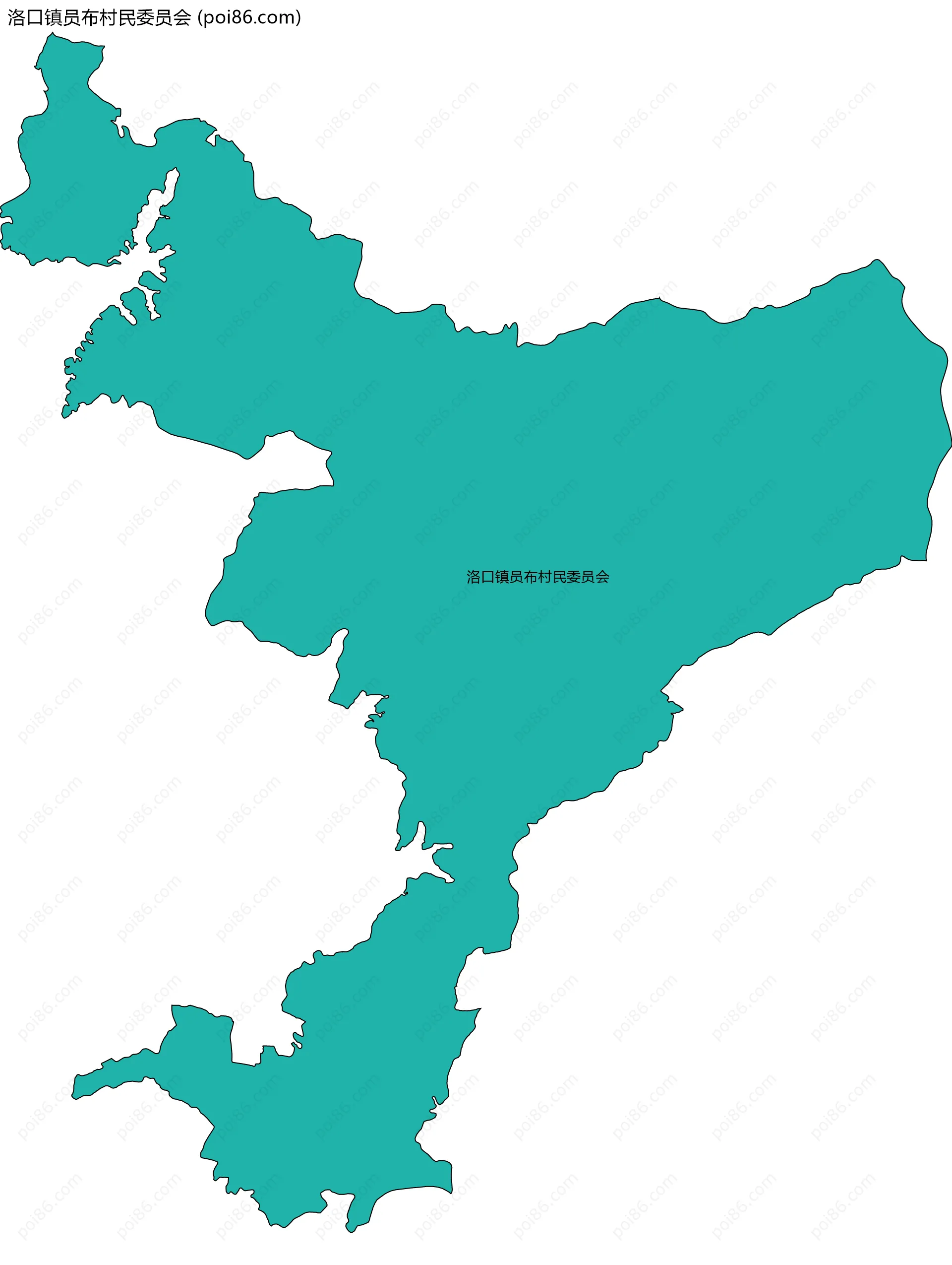 洛口镇员布村民委员会边界地图