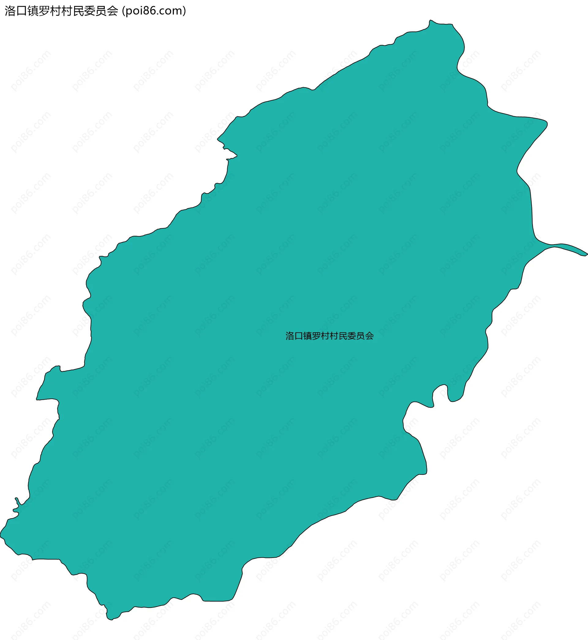 洛口镇罗村村民委员会边界地图