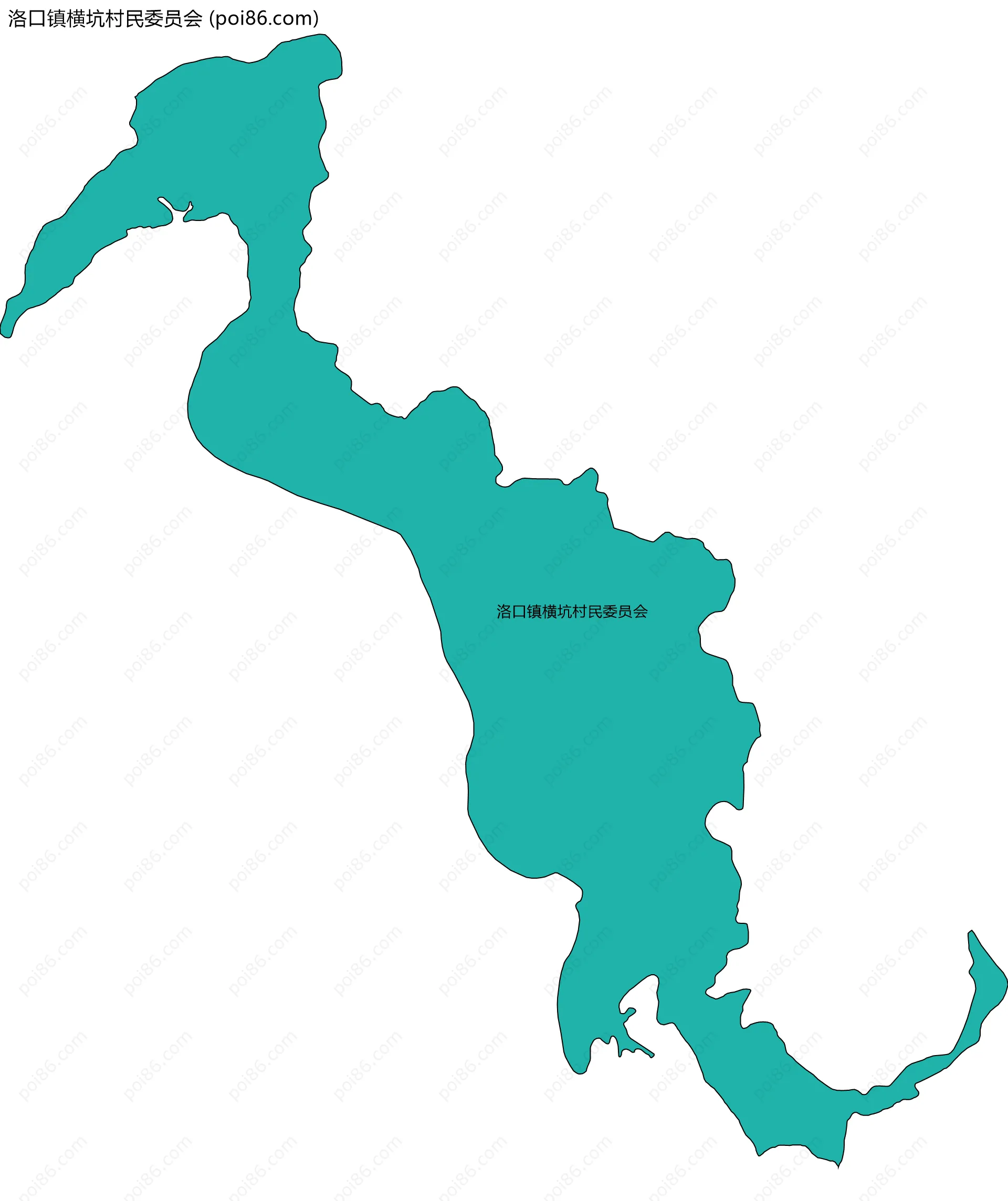 洛口镇横坑村民委员会边界地图