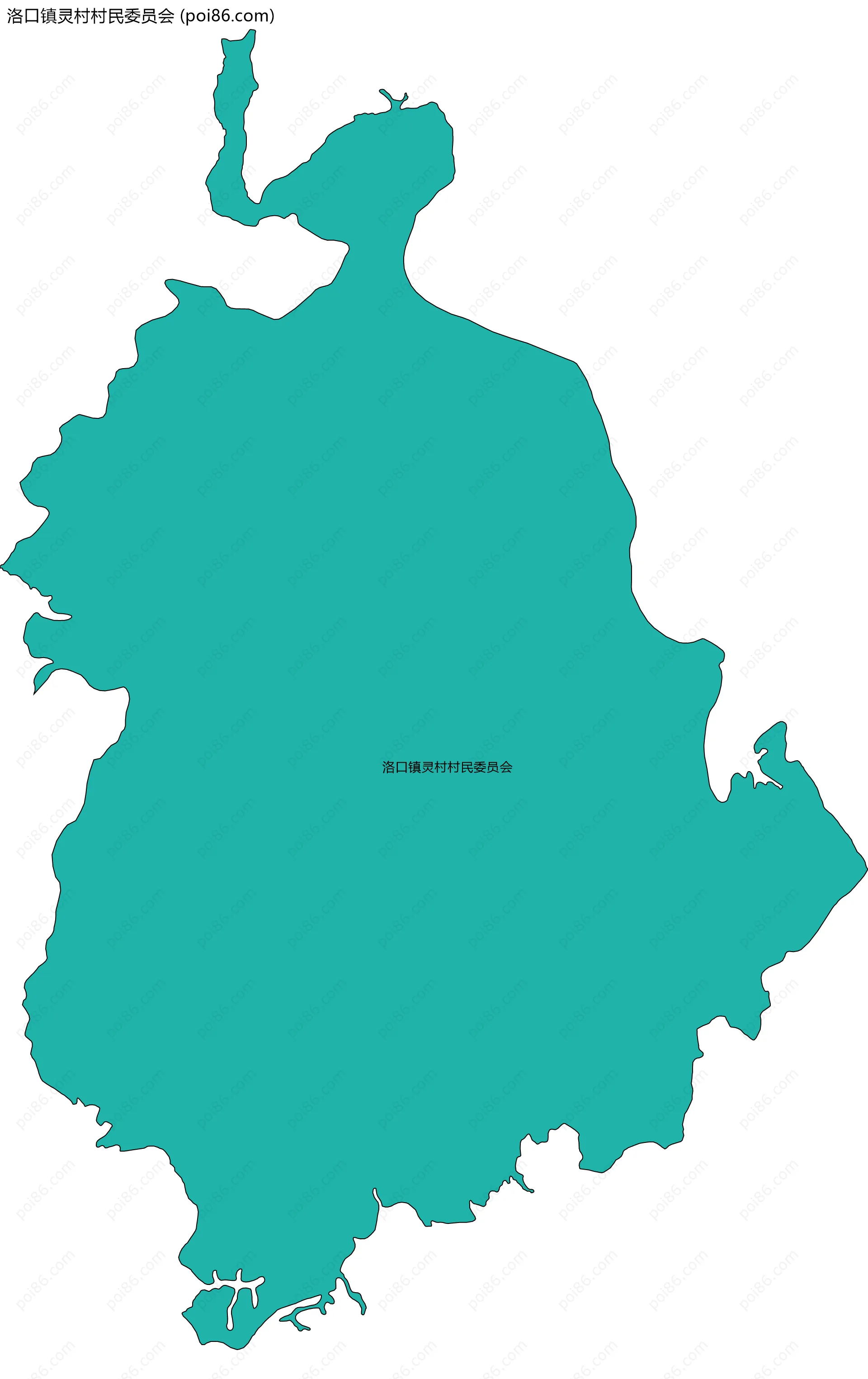 洛口镇灵村村民委员会边界地图