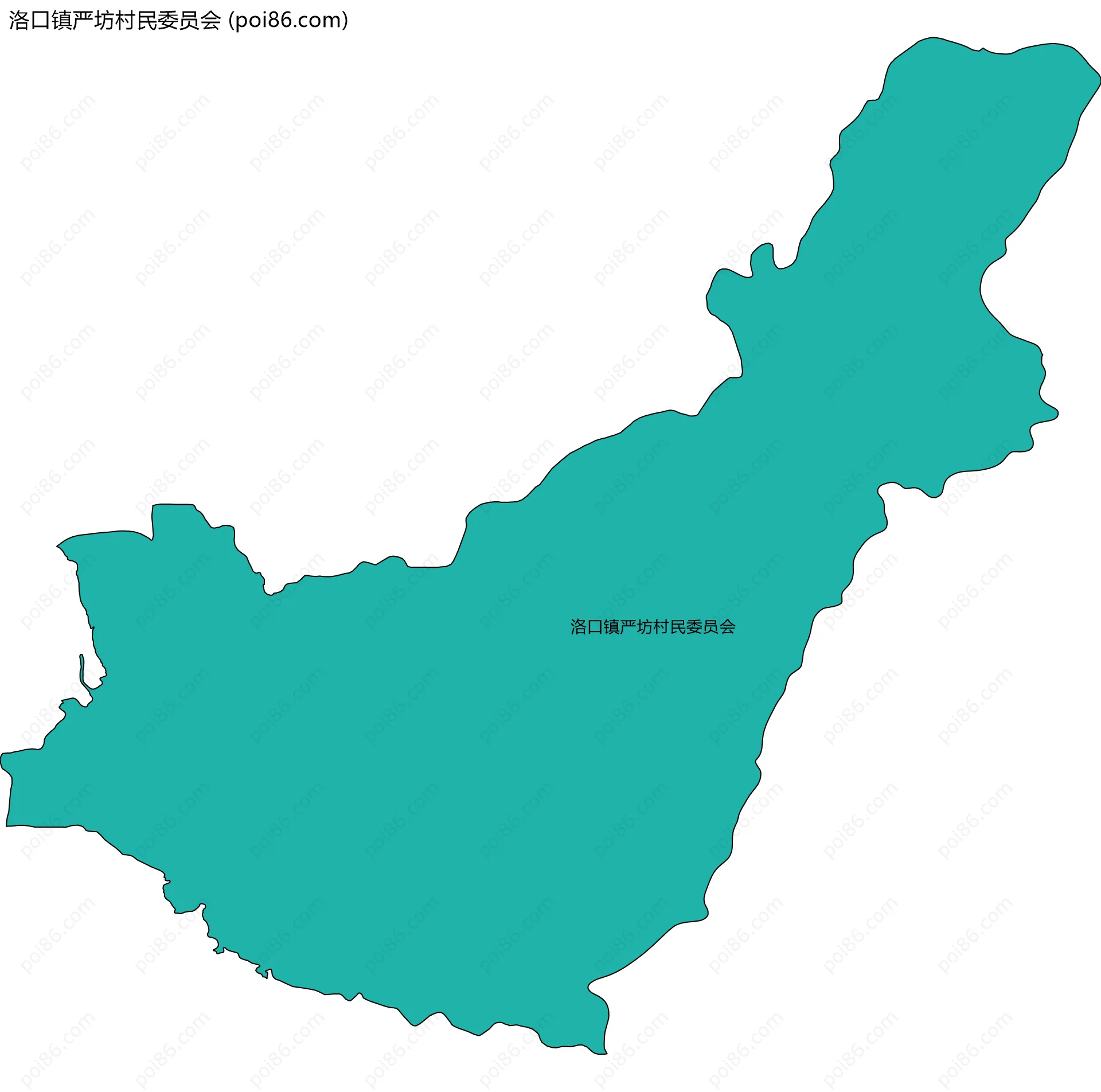 洛口镇严坊村民委员会边界地图
