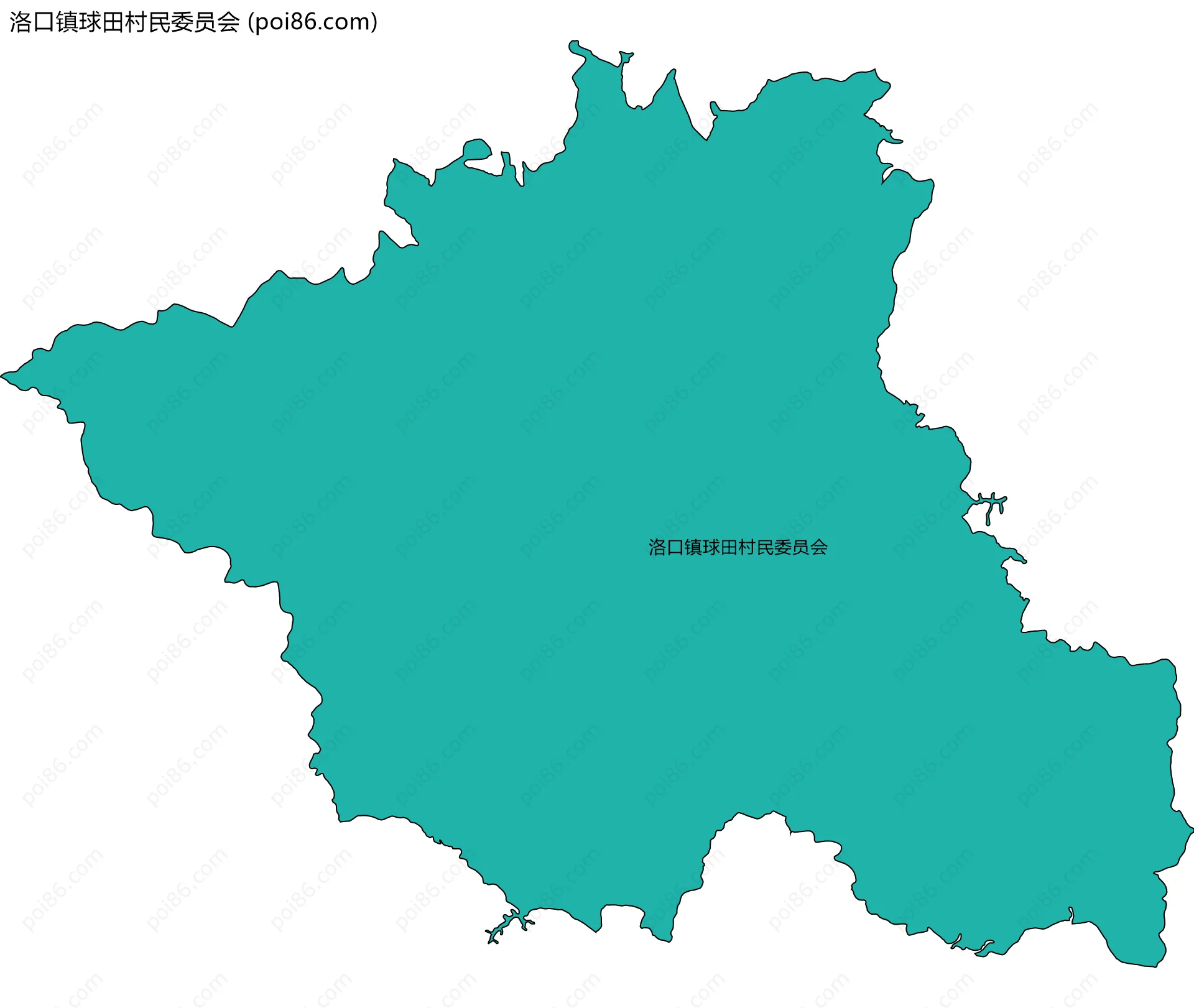 洛口镇球田村民委员会边界地图