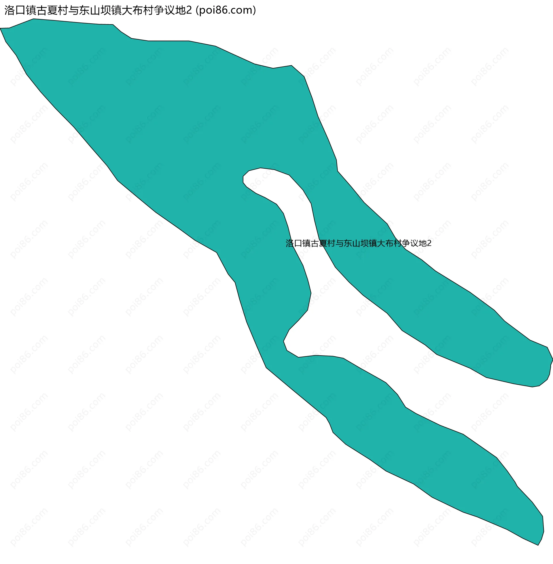 洛口镇古夏村与东山坝镇大布村争议地2边界地图