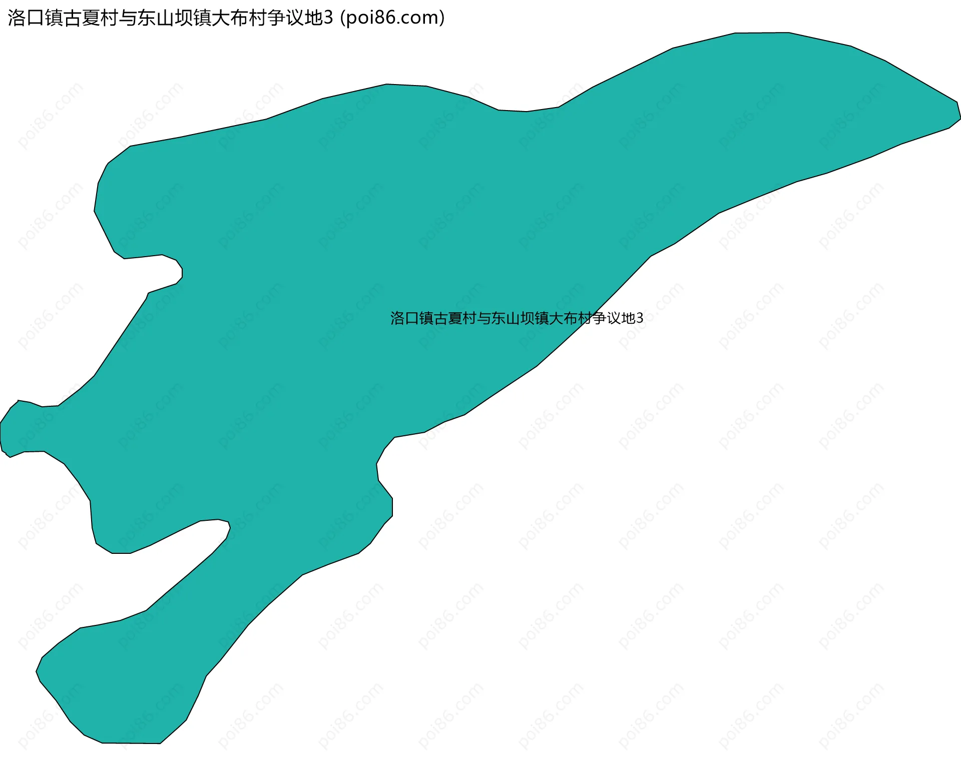 洛口镇古夏村与东山坝镇大布村争议地3边界地图
