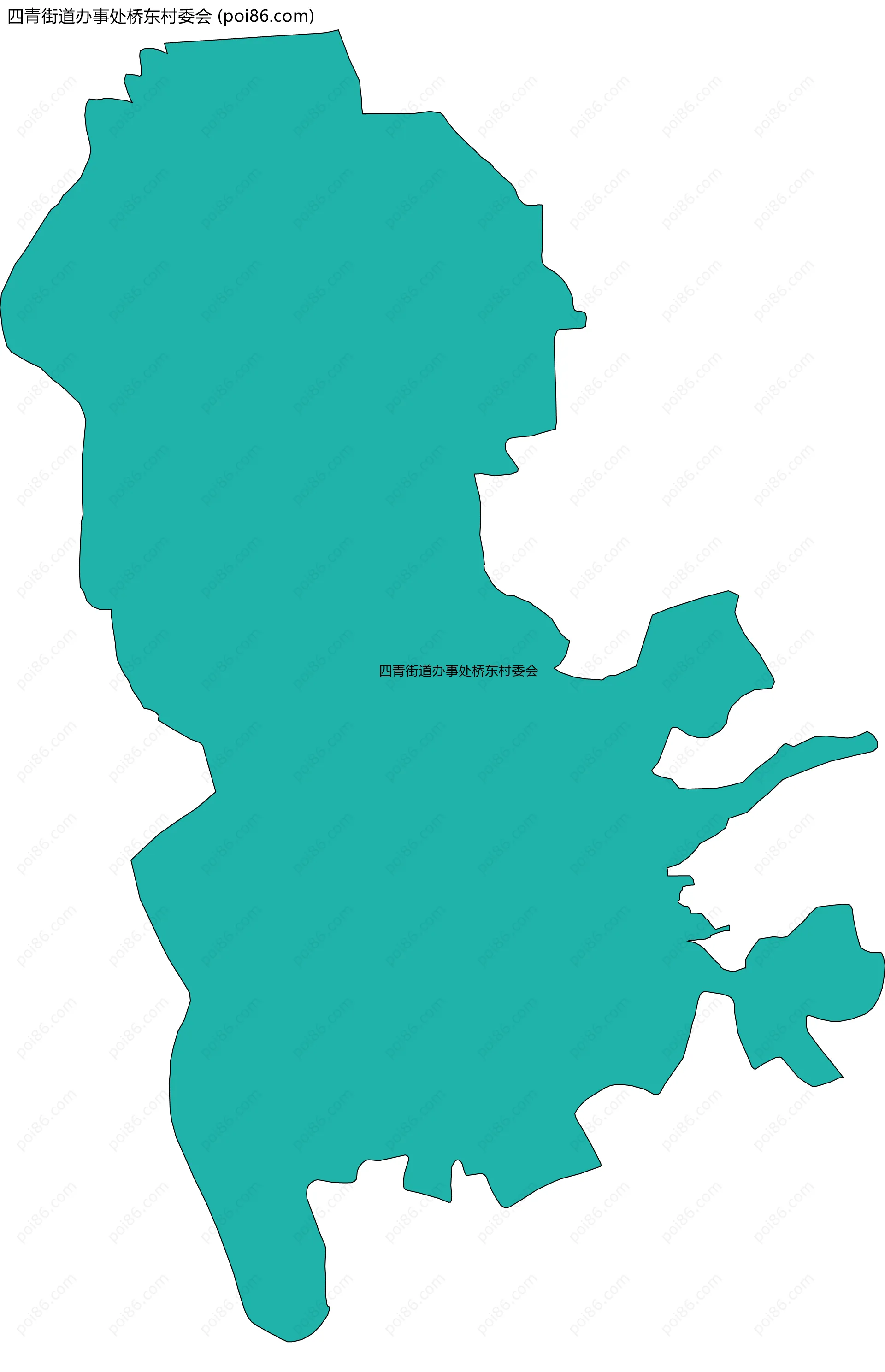 四青街道办事处桥东村委会边界地图