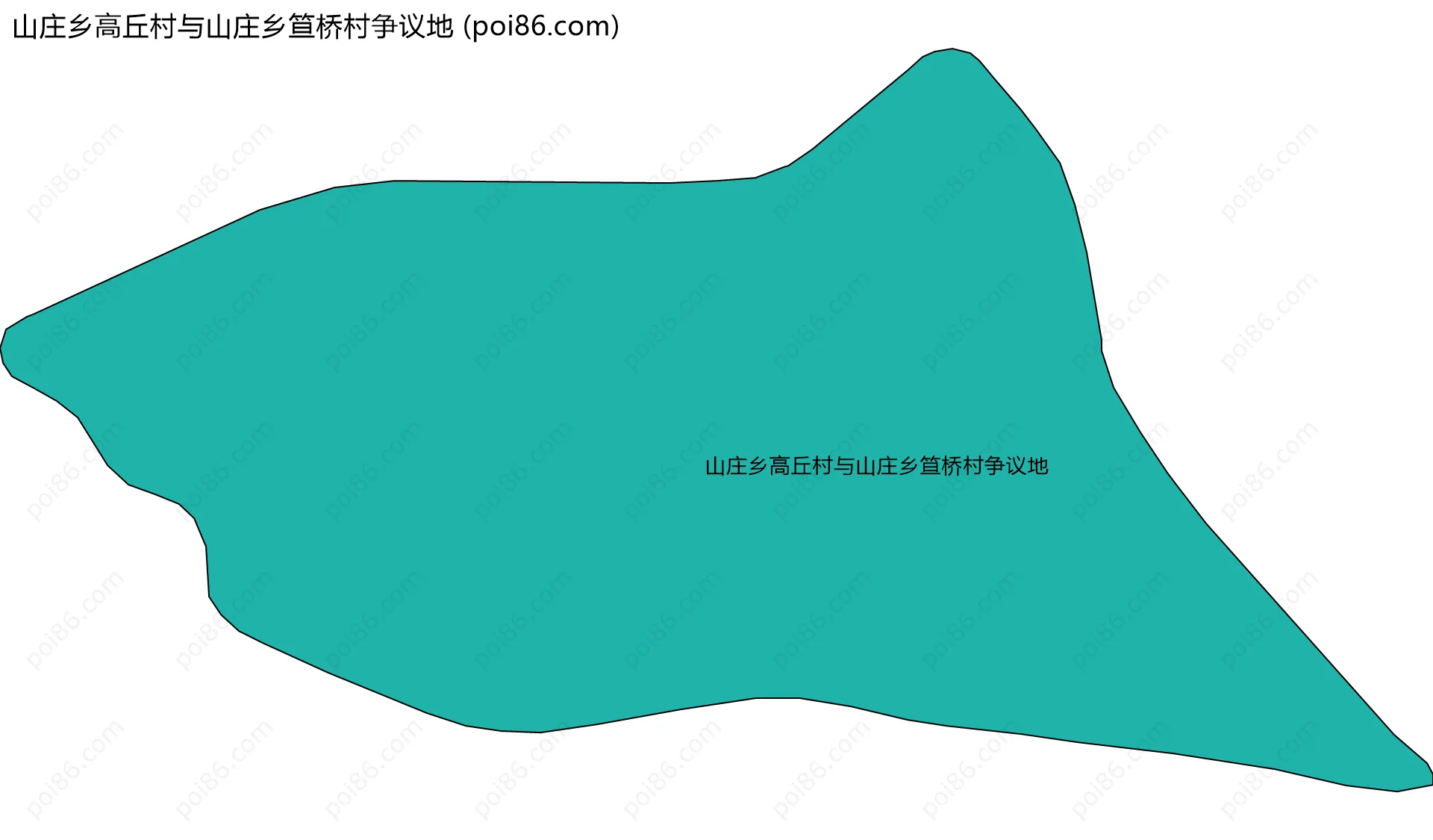 山庄乡高丘村与山庄乡笪桥村争议地边界地图