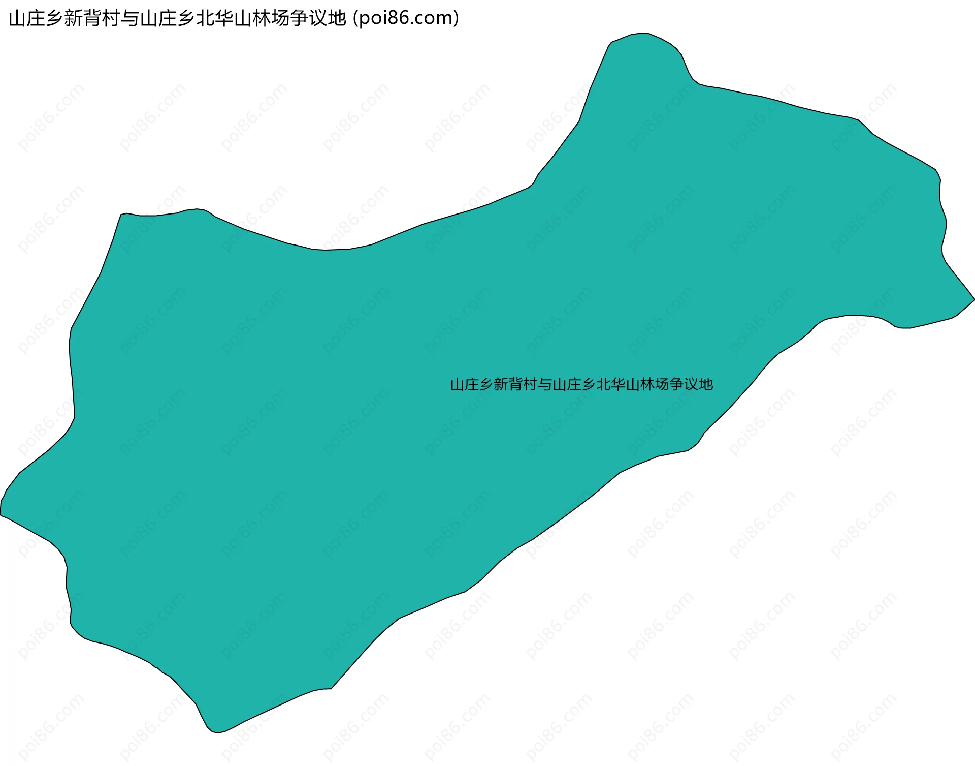 山庄乡新背村与山庄乡北华山林场争议地边界地图