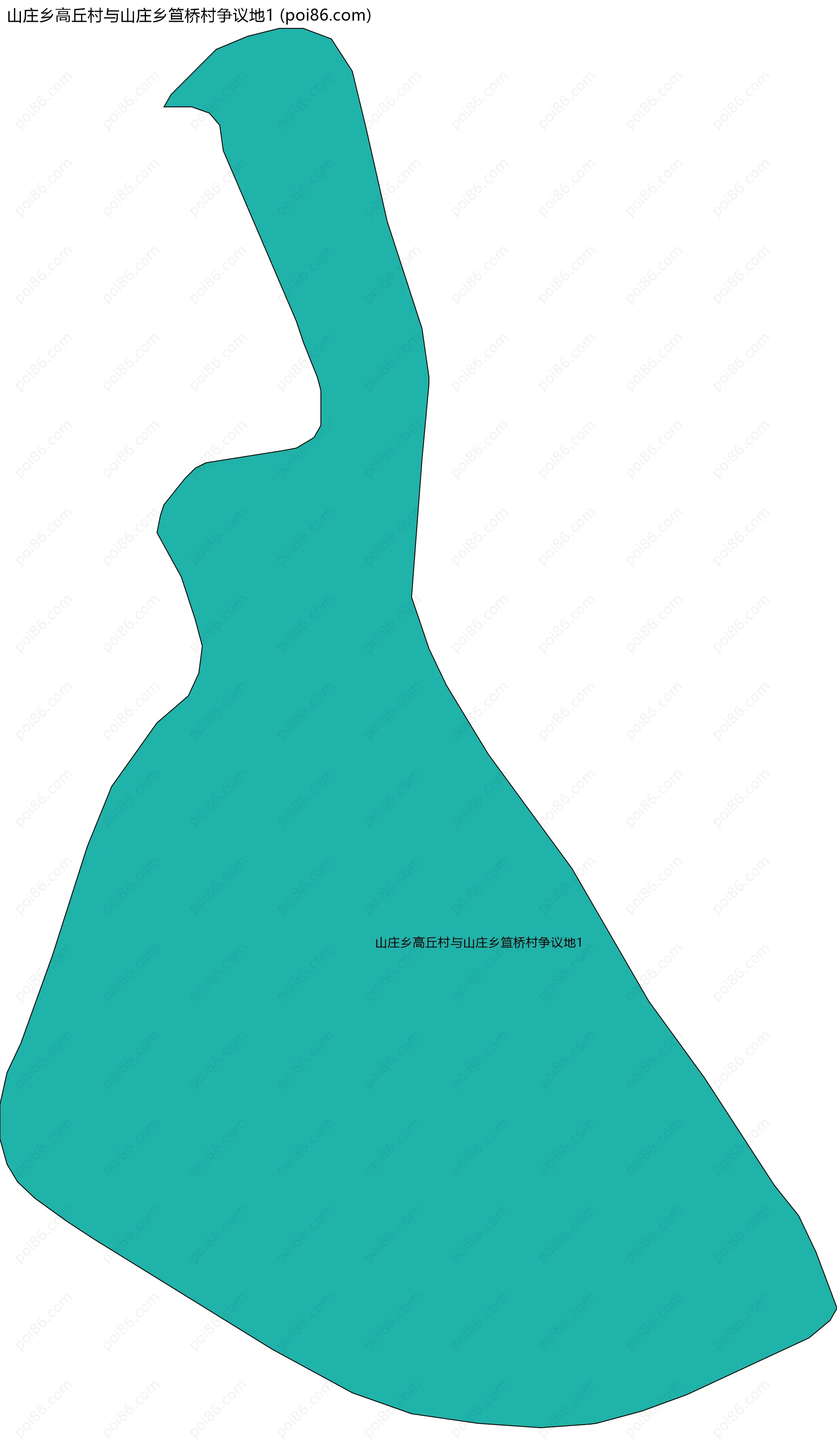 山庄乡高丘村与山庄乡笪桥村争议地1边界地图