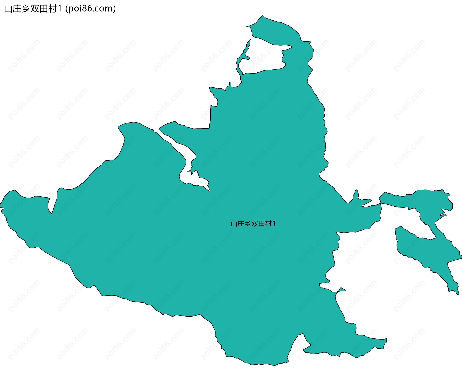 山庄乡双田村1边界地图