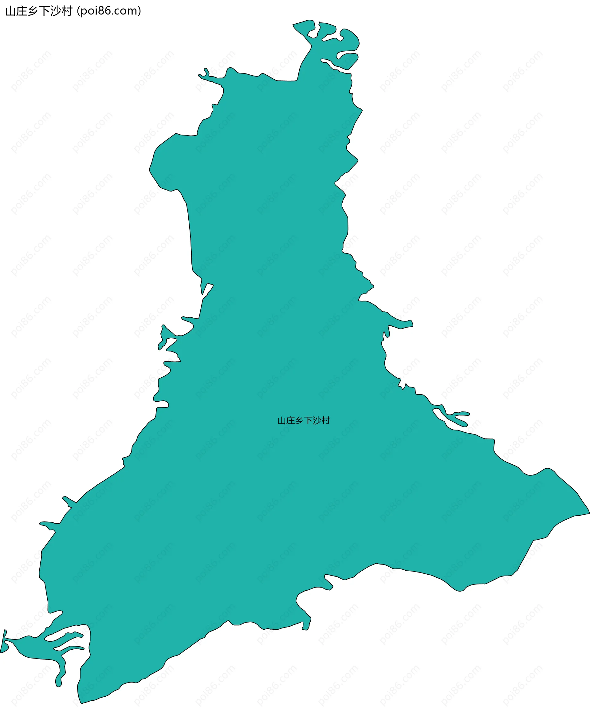 山庄乡下沙村边界地图