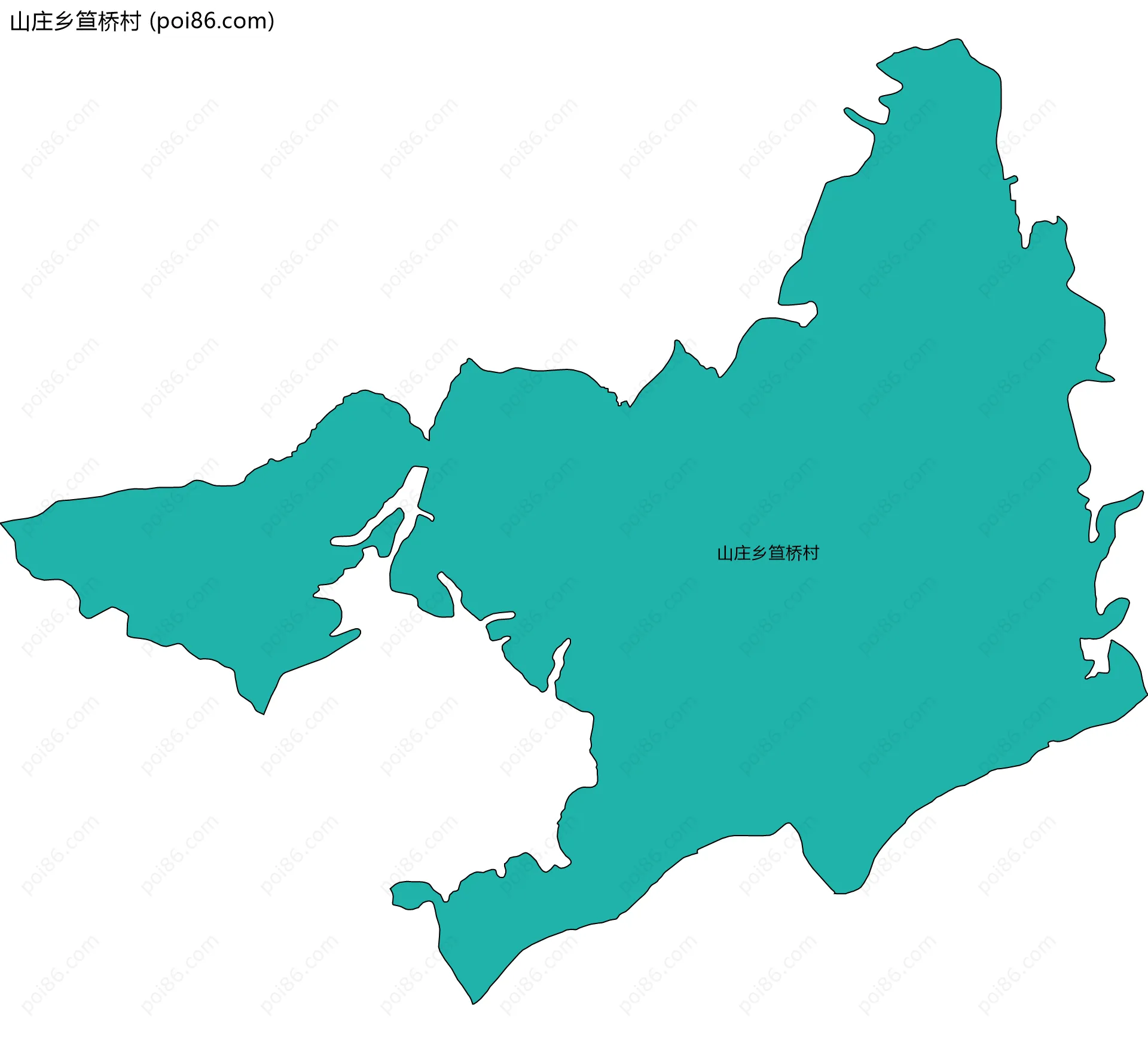 山庄乡笪桥村边界地图