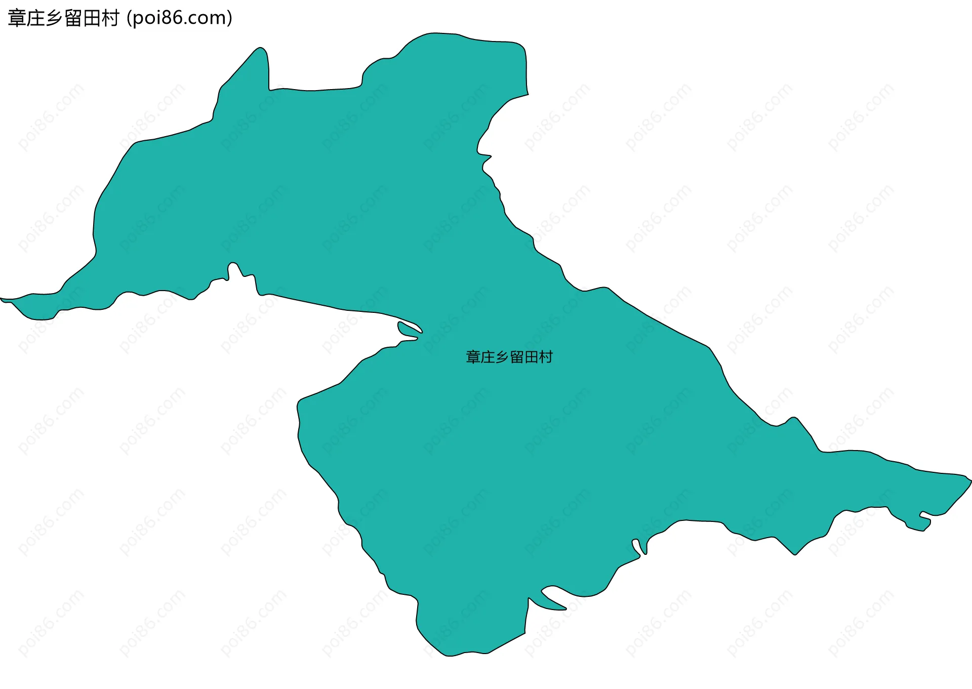 章庄乡留田村边界地图