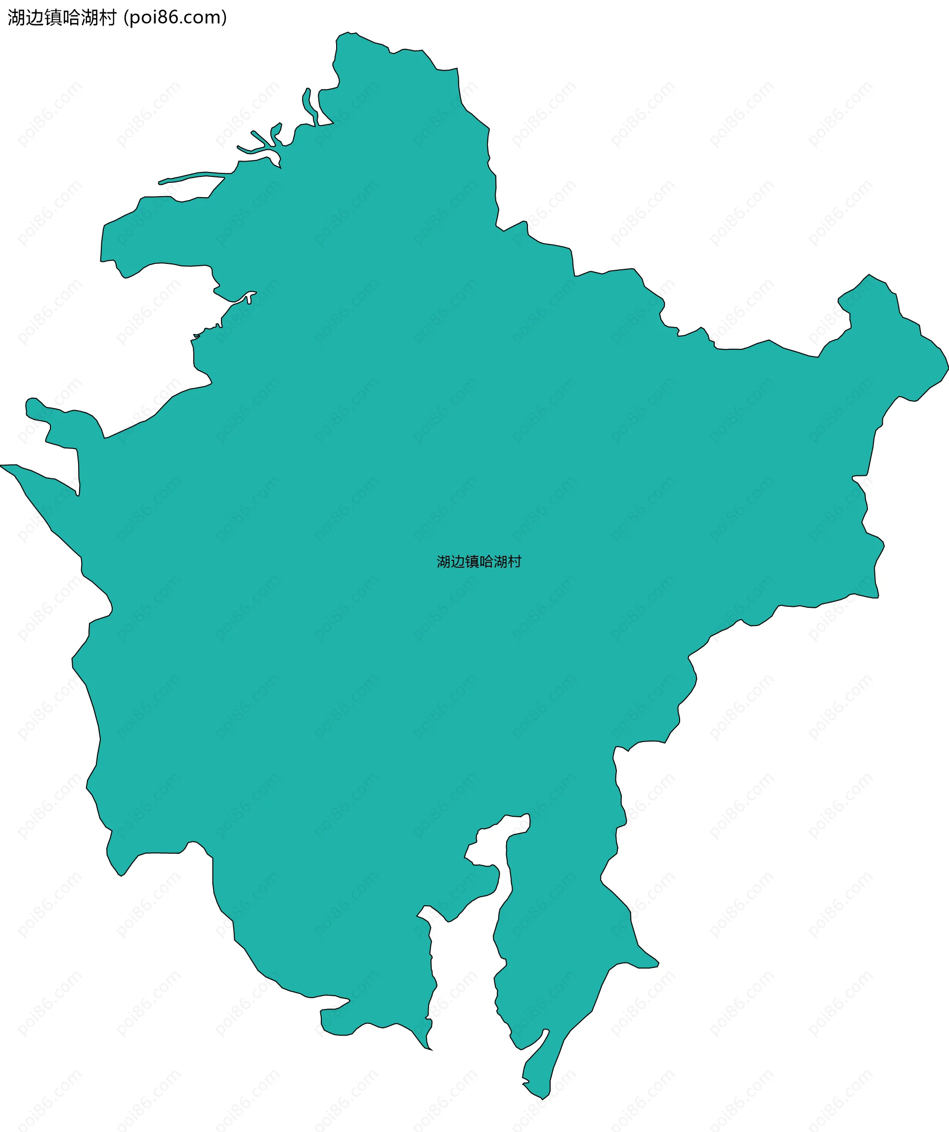 湖边镇哈湖村边界地图
