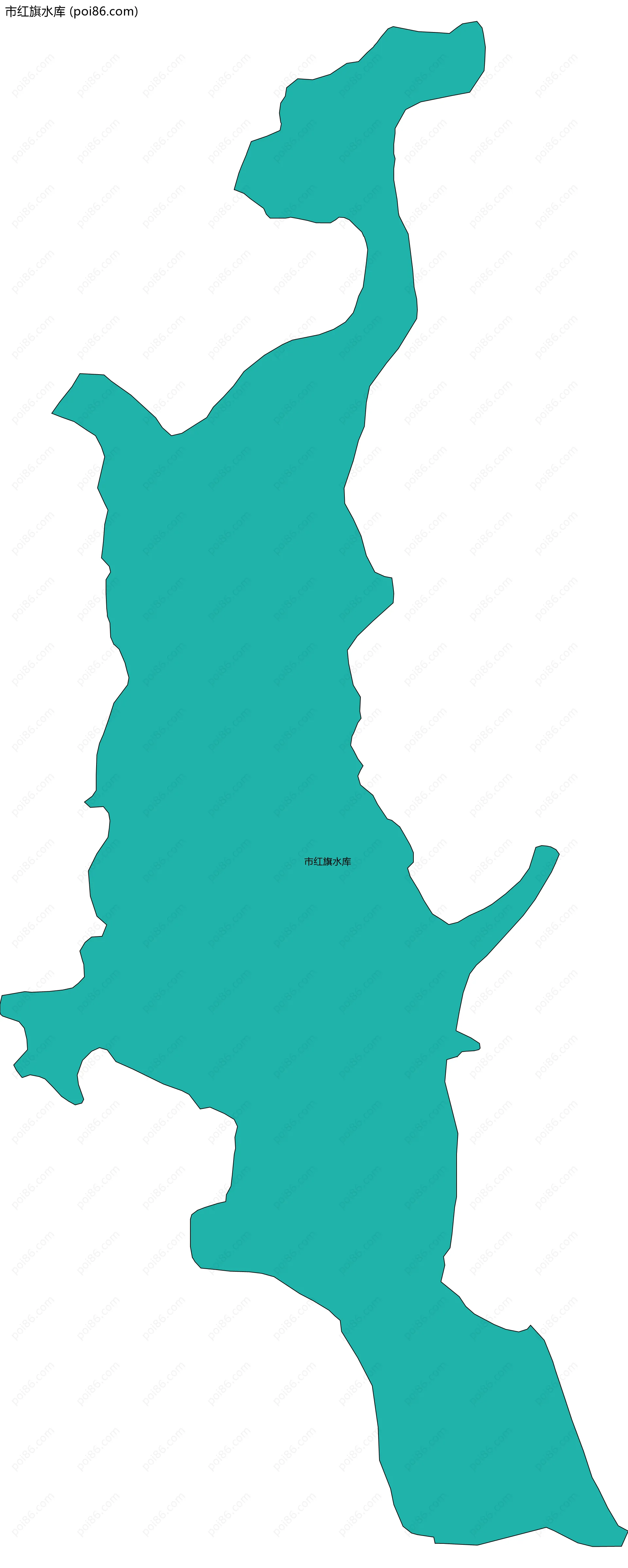 市红旗水库边界地图