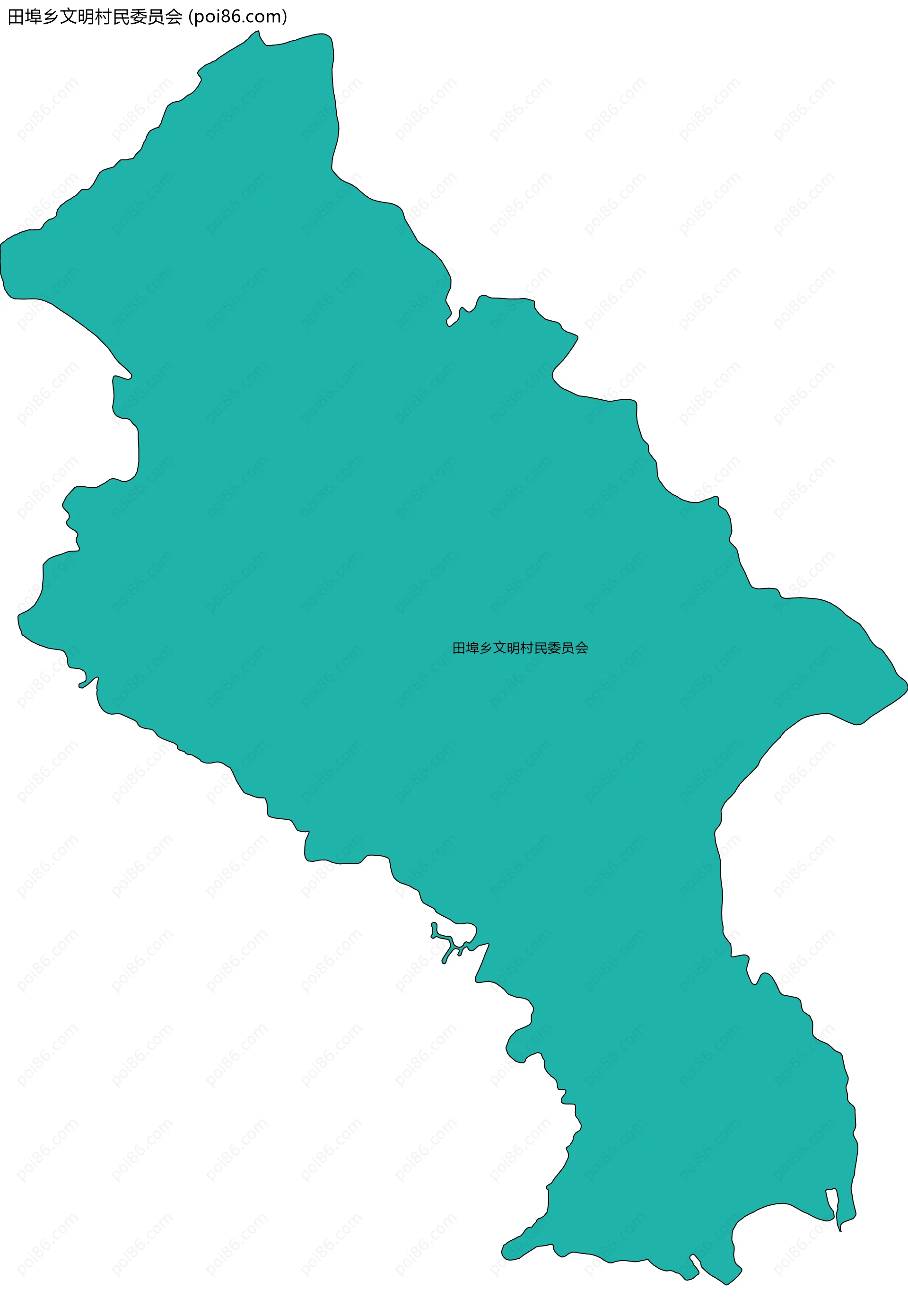 田埠乡文明村民委员会边界地图