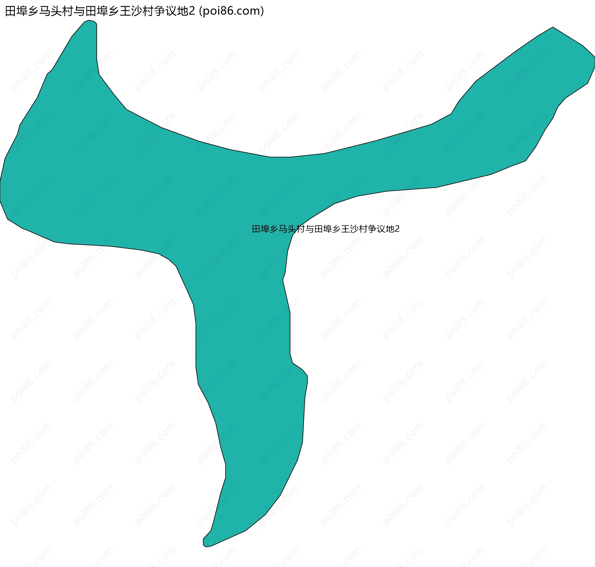 田埠乡马头村与田埠乡王沙村争议地2边界地图