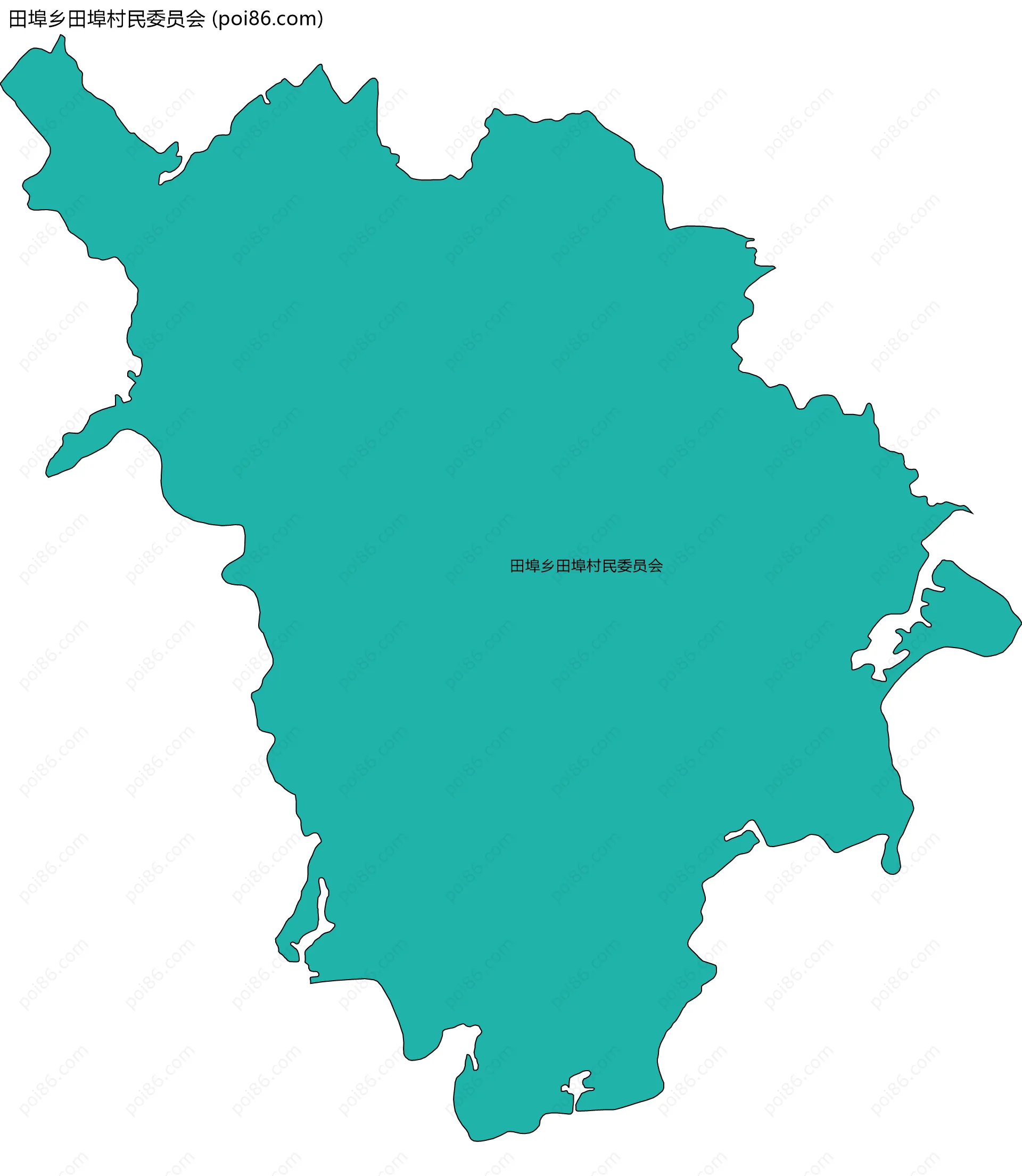 田埠乡田埠村民委员会边界地图