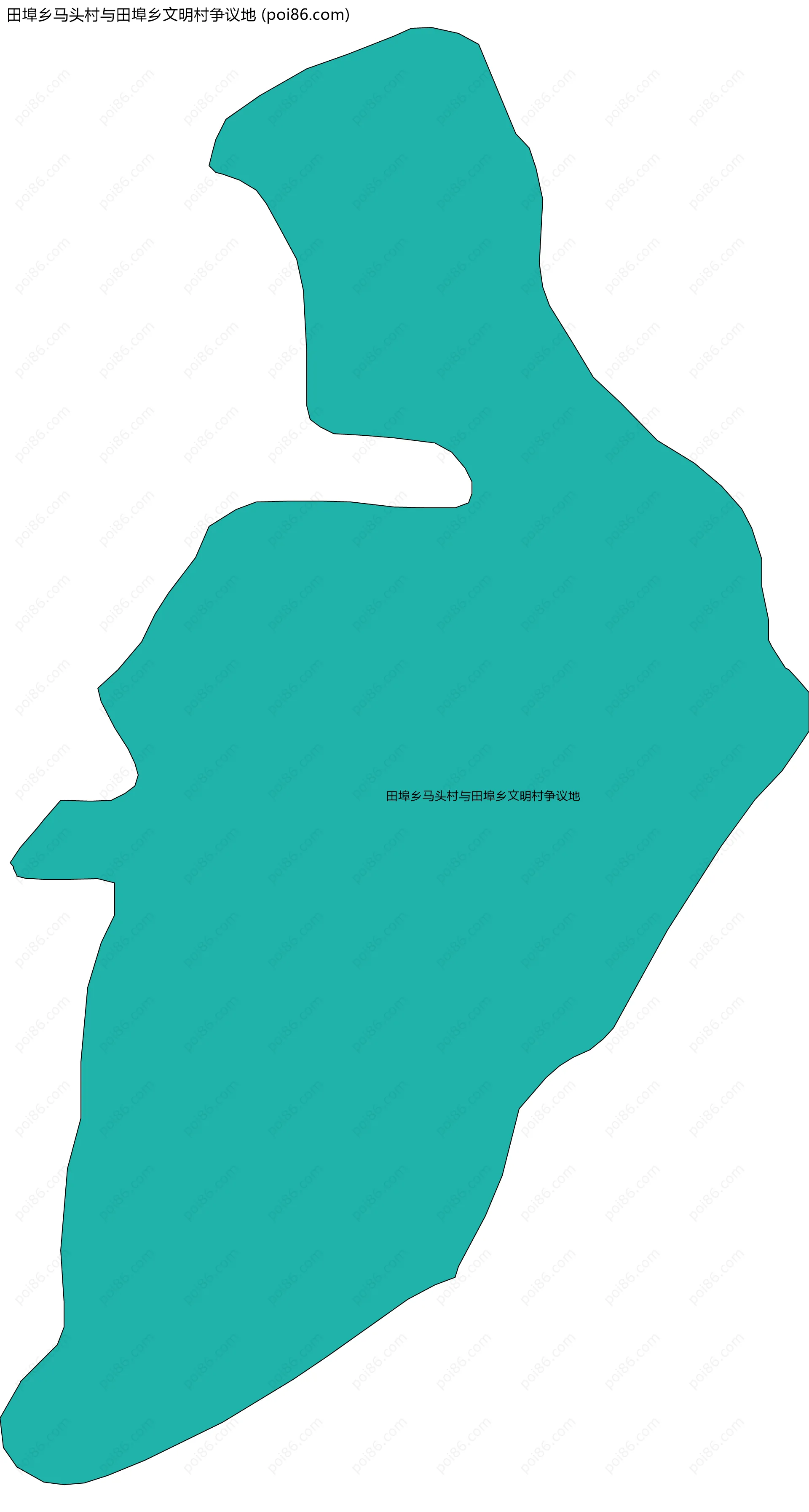 田埠乡马头村与田埠乡文明村争议地边界地图