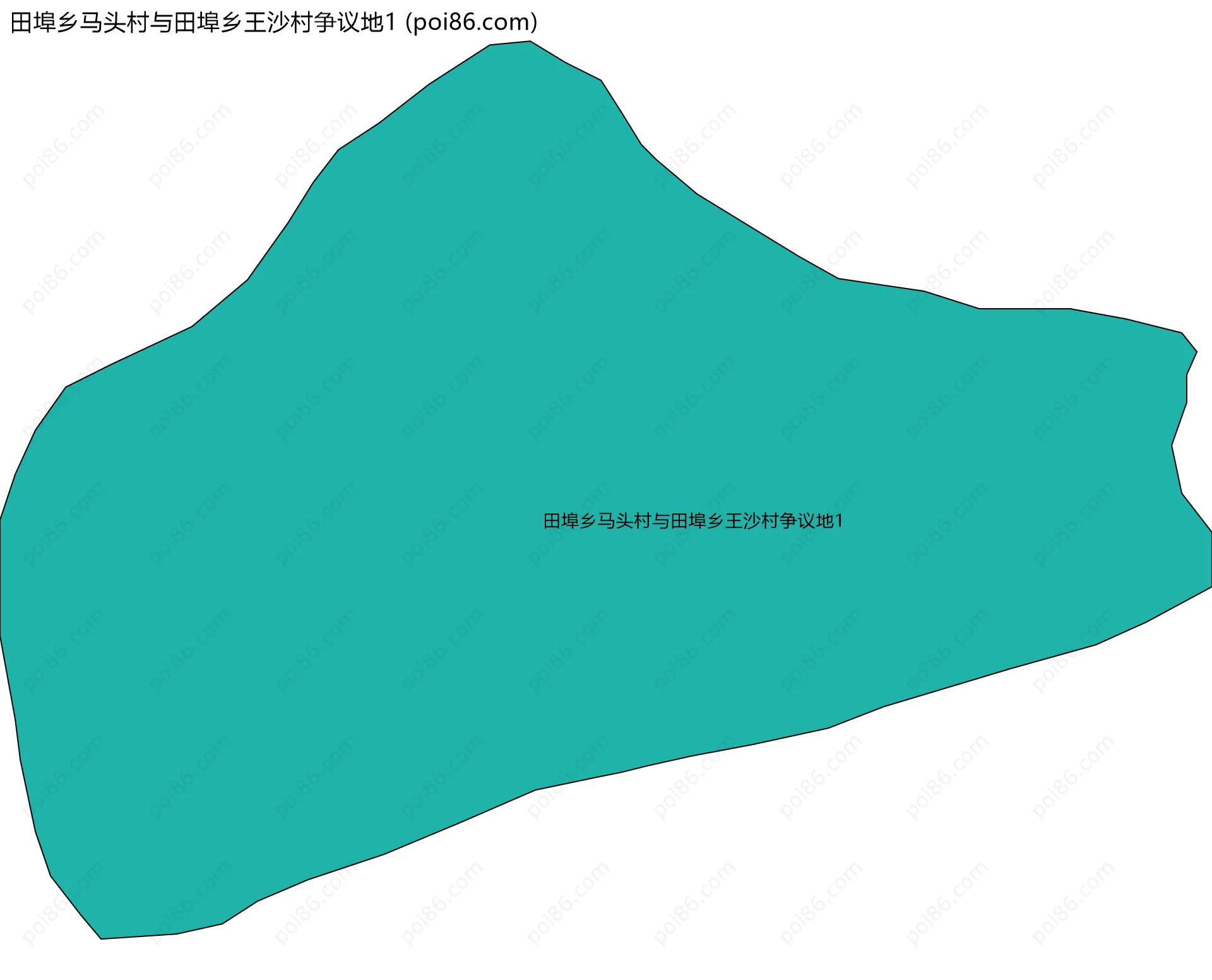 田埠乡马头村与田埠乡王沙村争议地1边界地图