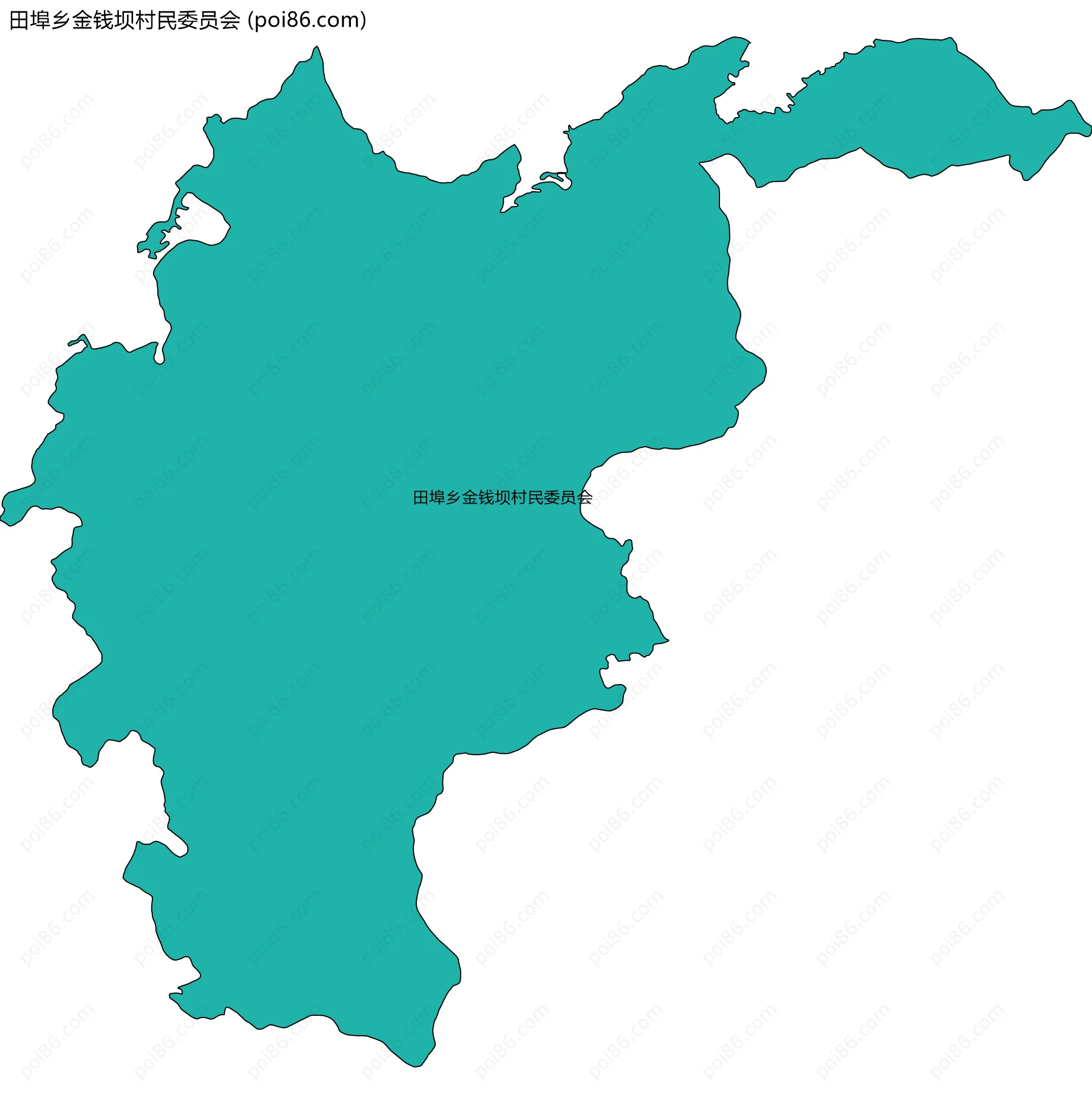 田埠乡金钱坝村民委员会边界地图