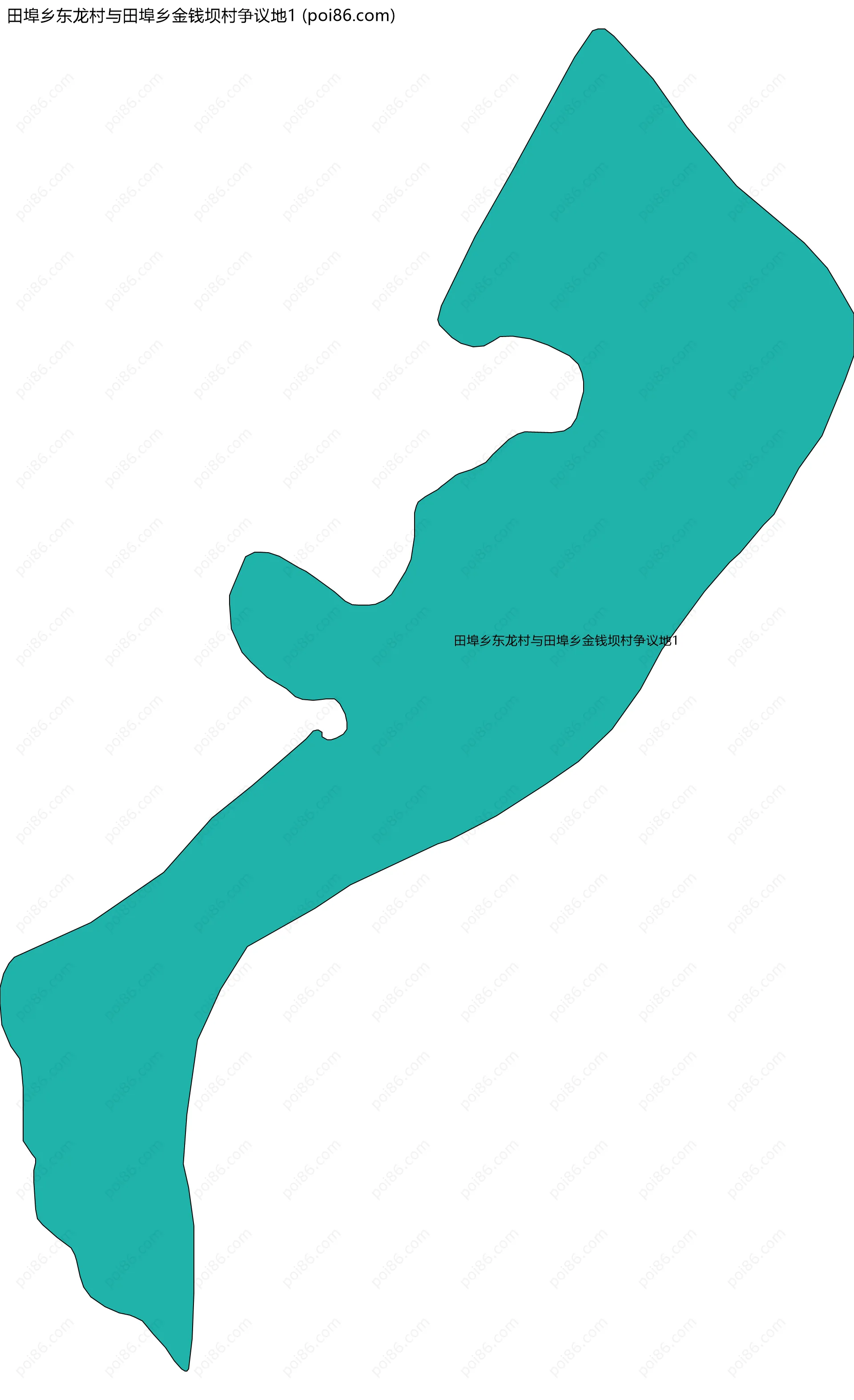 田埠乡东龙村与田埠乡金钱坝村争议地1边界地图
