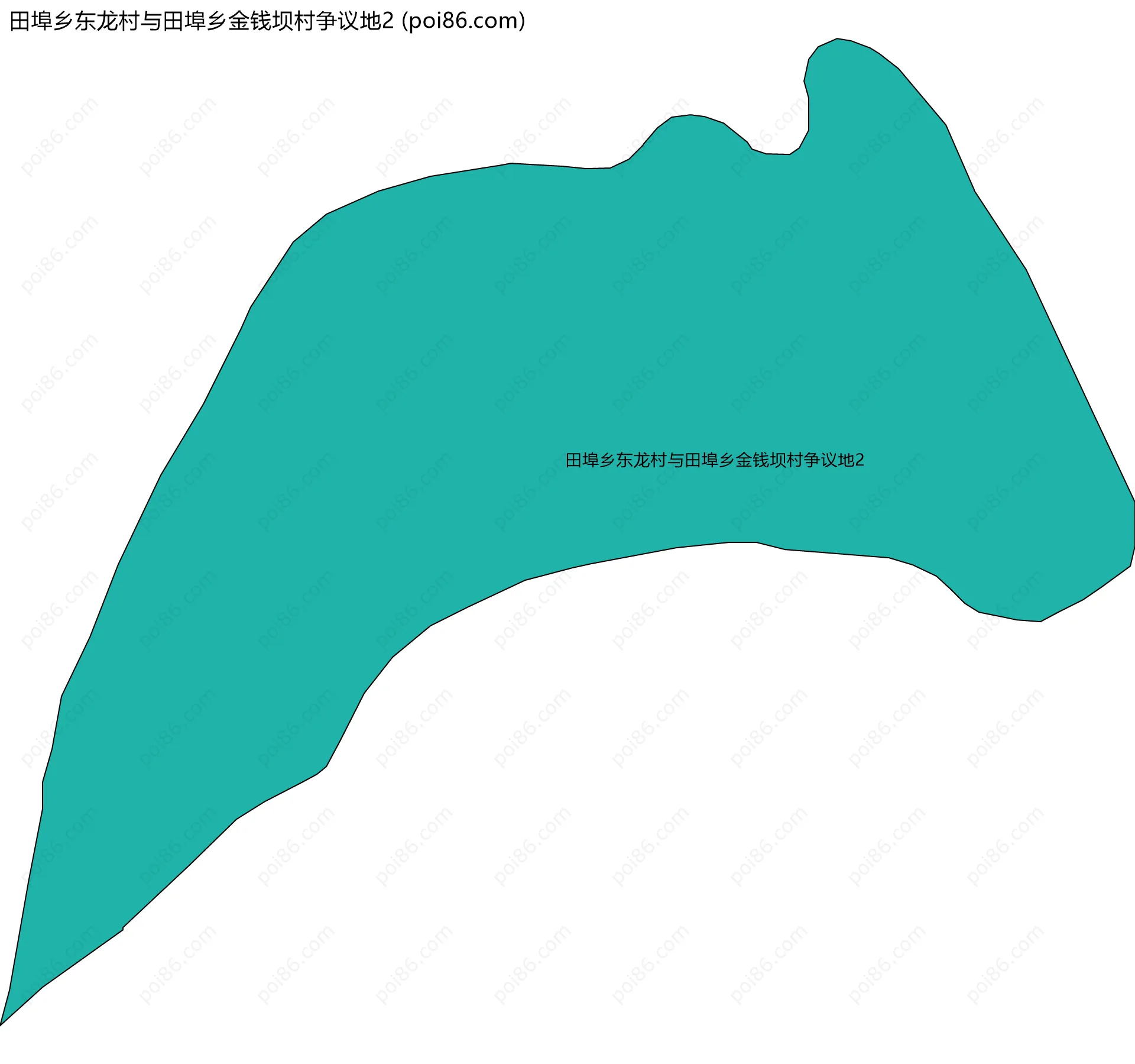 田埠乡东龙村与田埠乡金钱坝村争议地2边界地图