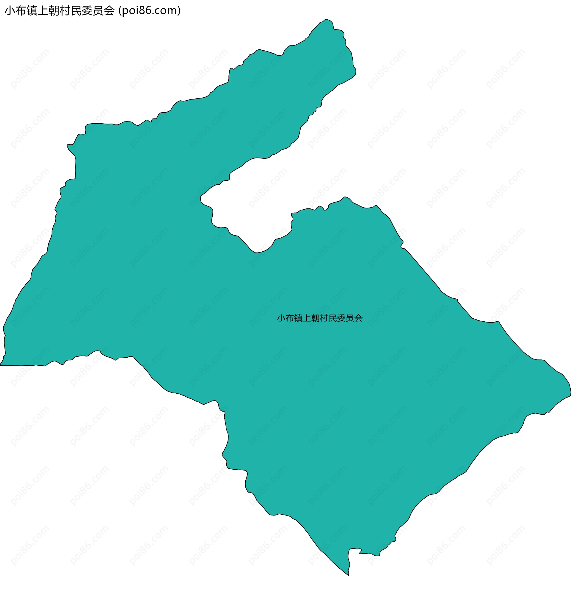 小布镇上朝村民委员会边界地图